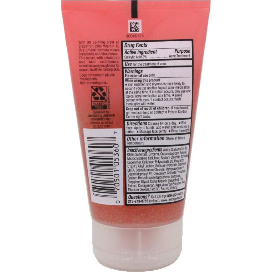 Neutrogena Acne Wash Pink Grapefruit Foaming Scrub 4.2 Ounce (124ml) (Pack of 2)