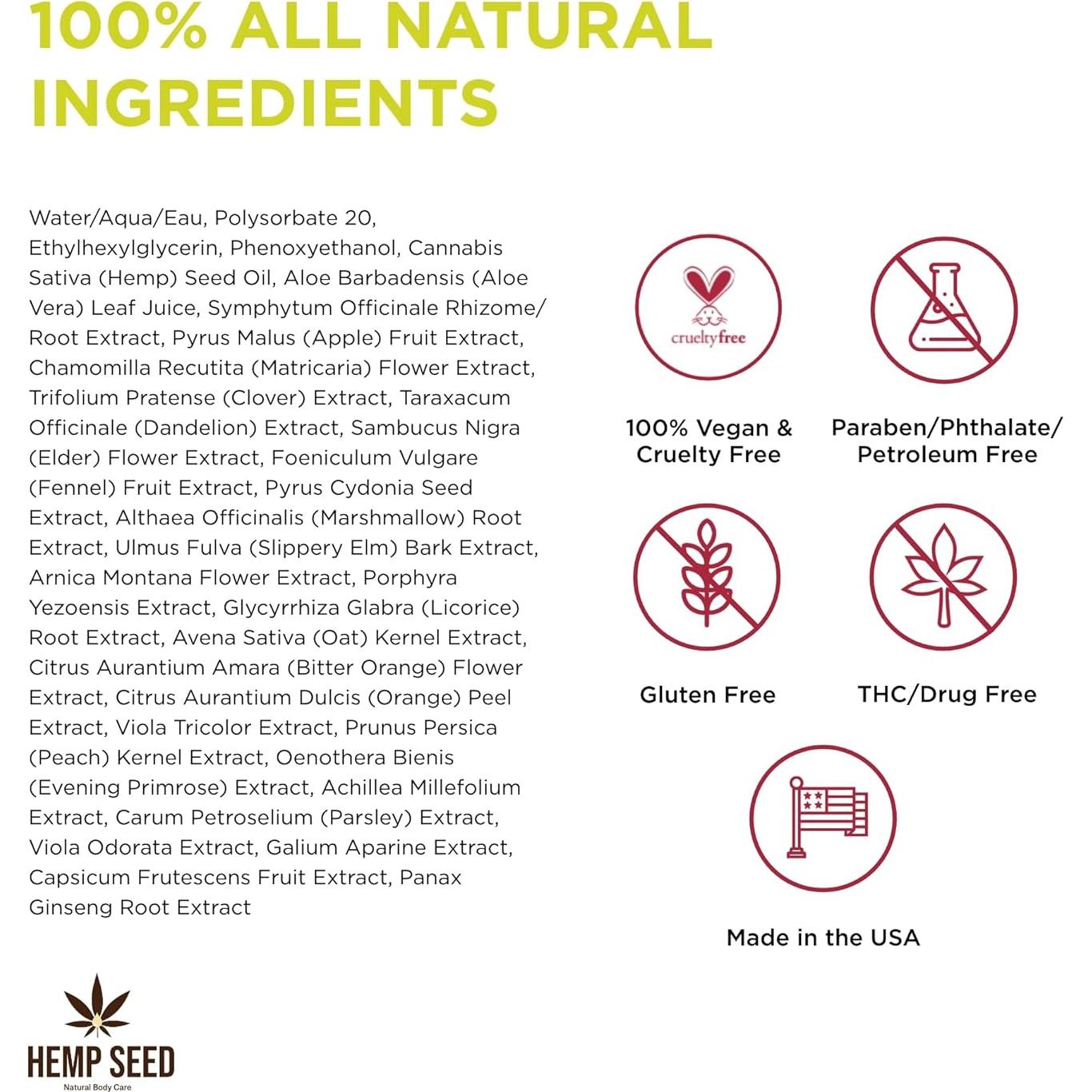 Bruma Corporal Vegana Earthly Body Semilla de Cáñamo 236 ml