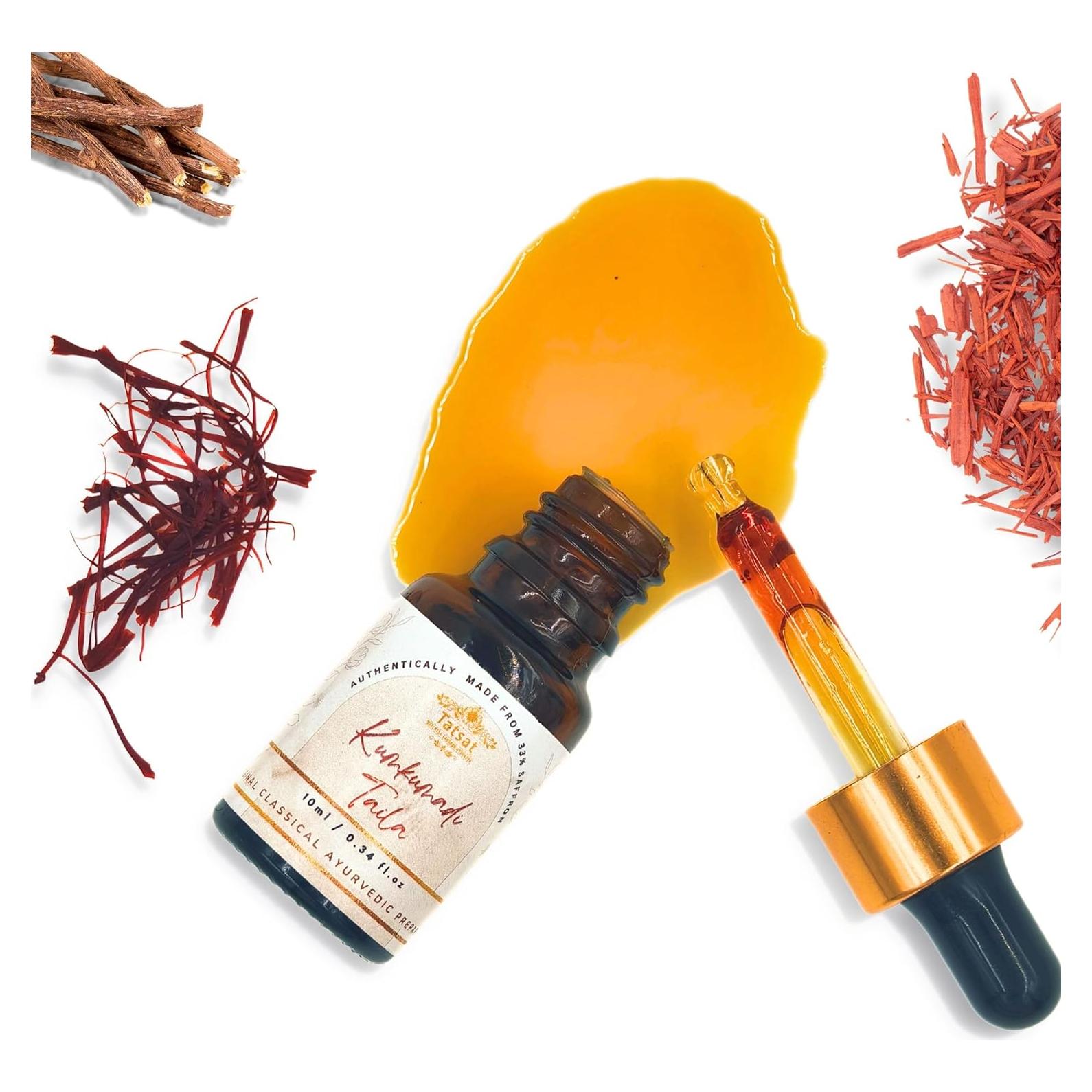 Aceite Kumkumadi Taila Tatsat 10 ml - Ilumina y Rejuvenece