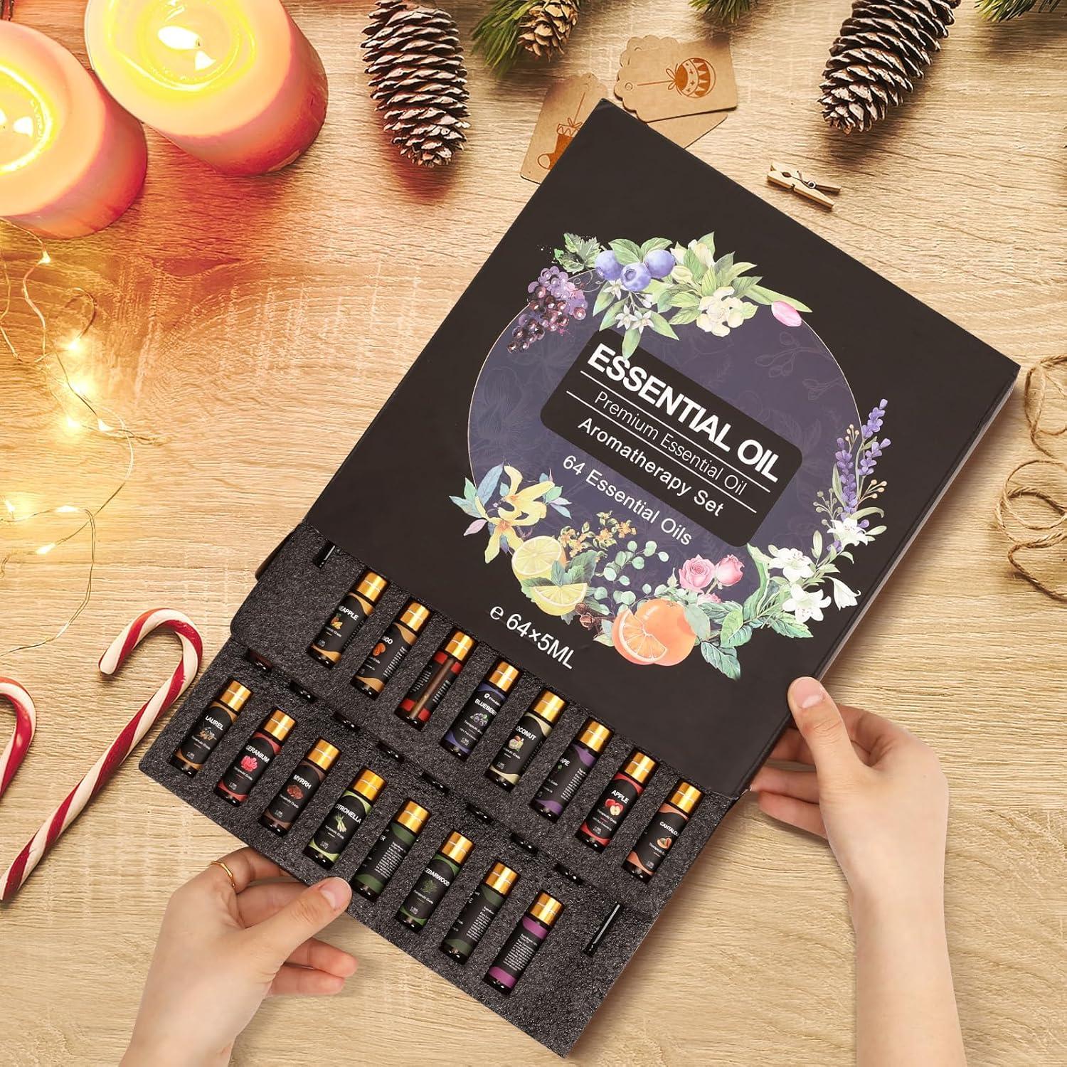 Juego de 64 Aceites Esenciales Ethlauff 4.8ml Aromaterapia