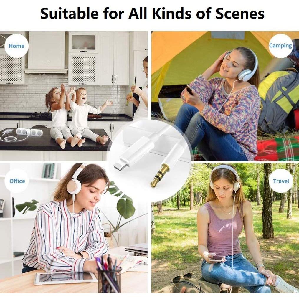 Cable Aux para iPhone Seulliya Lightning a 3.5mm Blanco