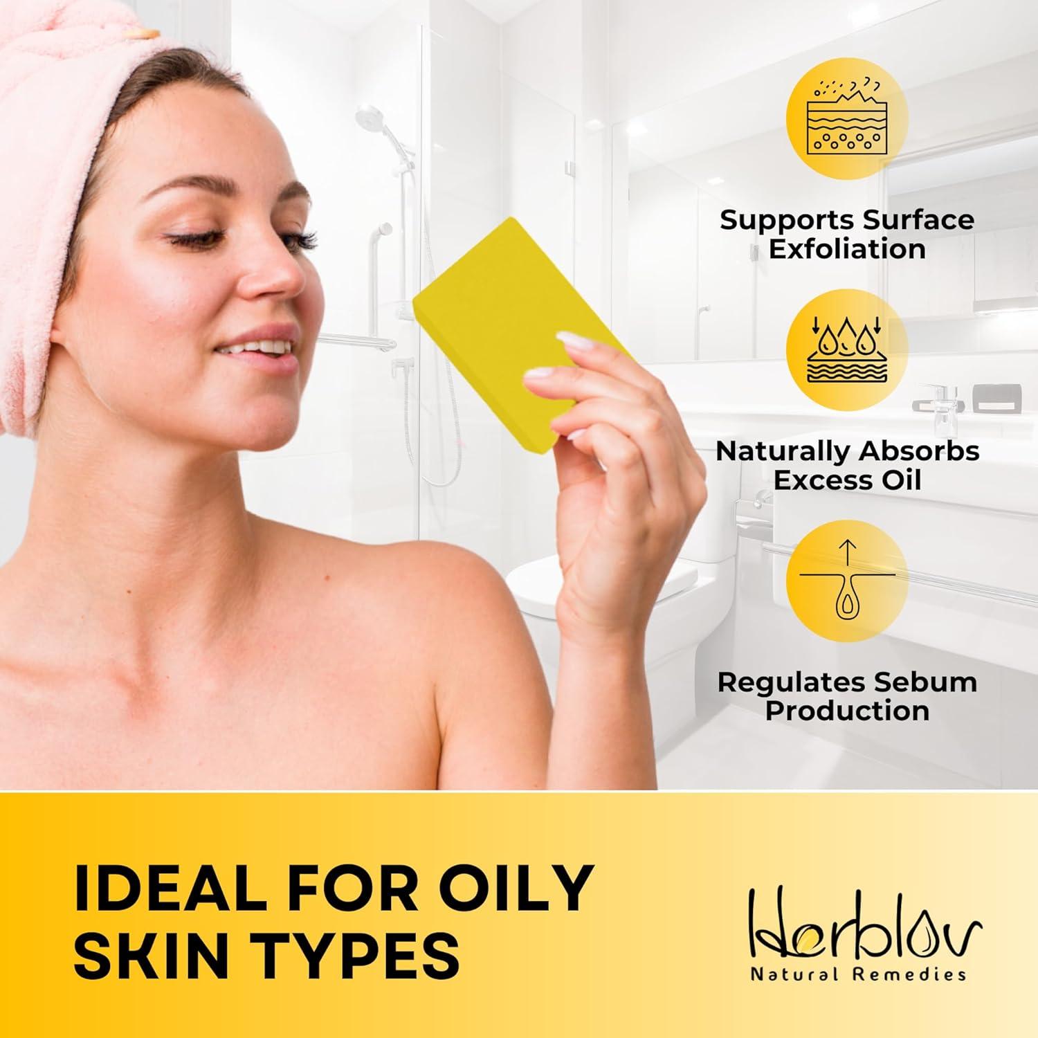 Jabón de Azufre Natural 10% Herblov para Acné y Piel Grasa