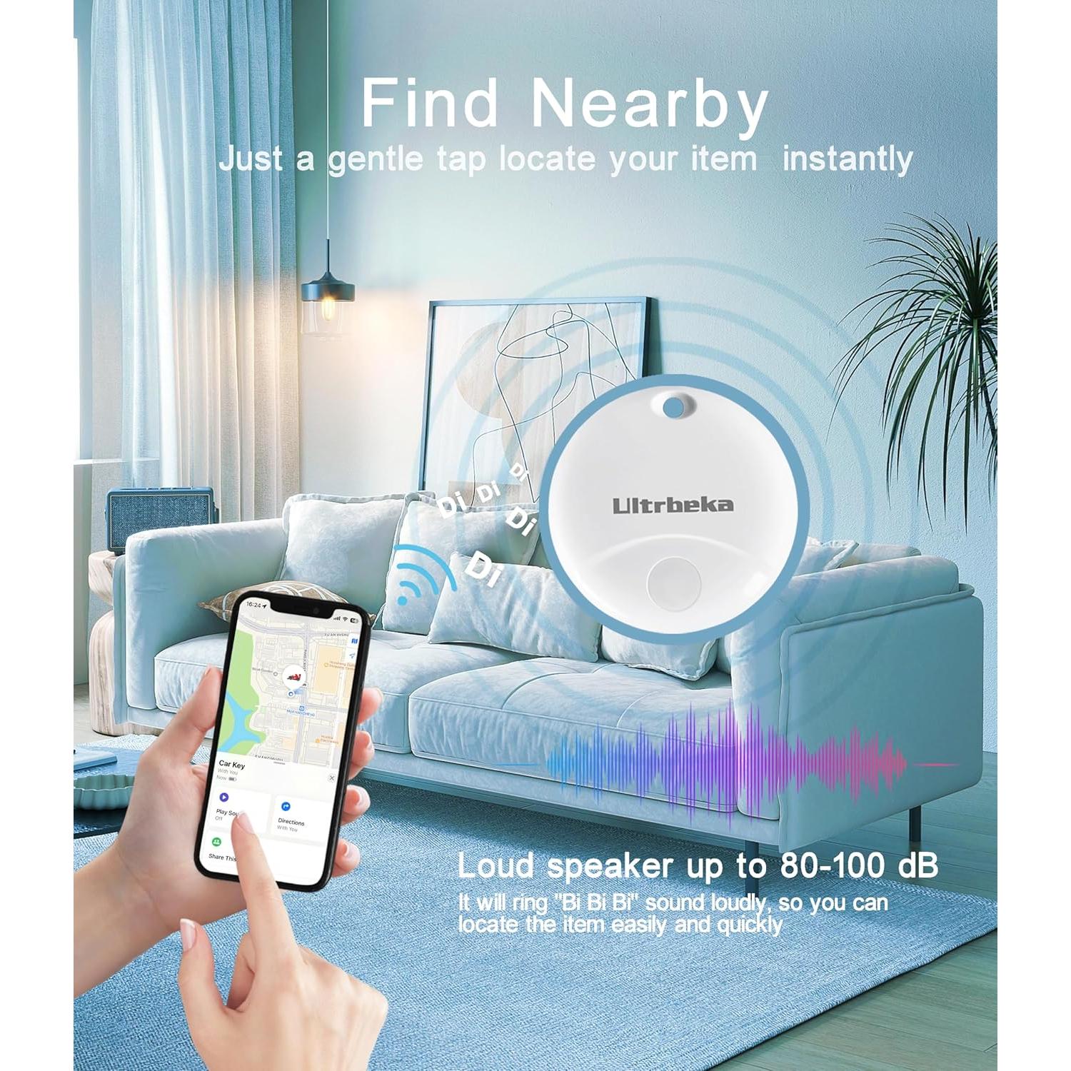 Paquete de 2 Air Tag Ultrbeka con llaveros y resistencia IP67