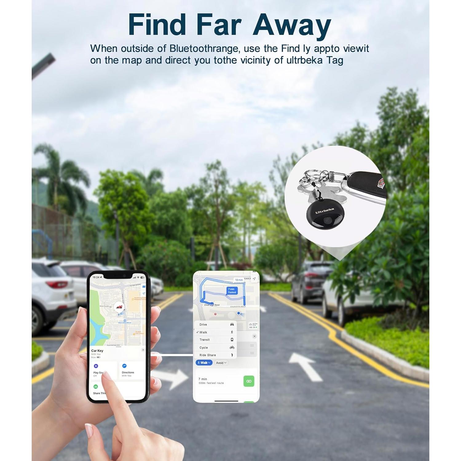 Paquete de 2 Air Tag Ultrbeka con llaveros y resistencia IP67