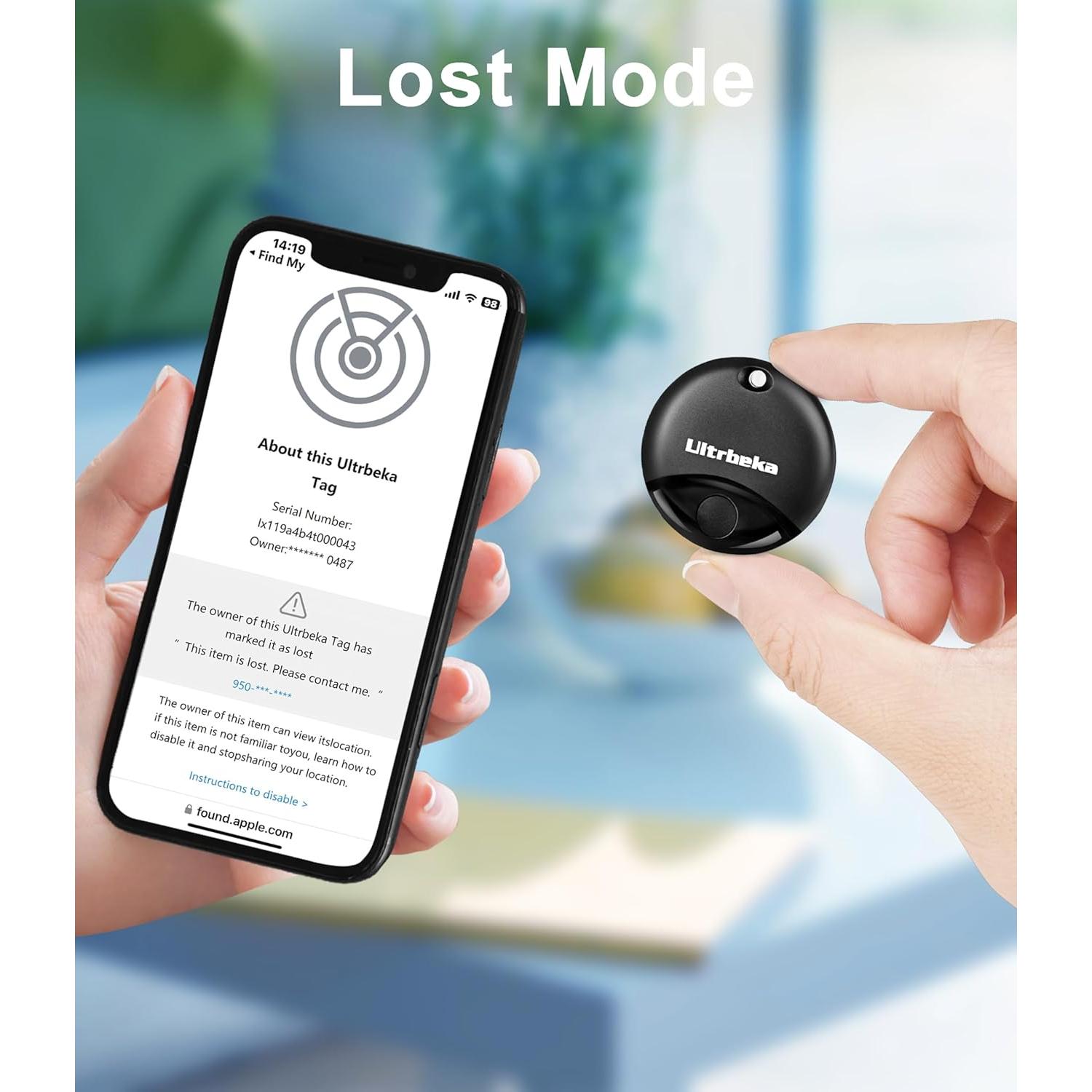 Paquete de 2 Air Tag Ultrbeka con llaveros y resistencia IP67