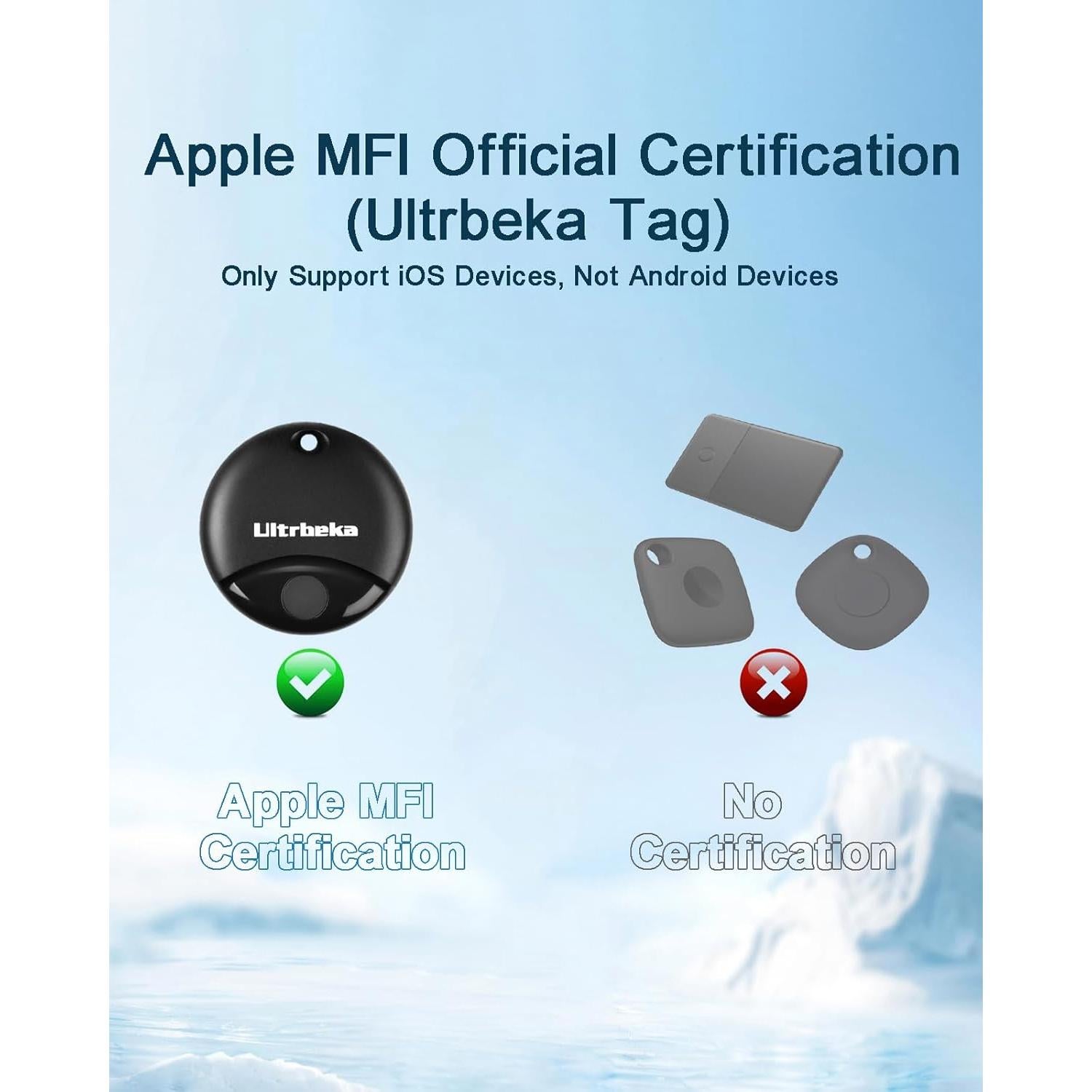 Paquete de 2 Air Tag Ultrbeka con llaveros y resistencia IP67