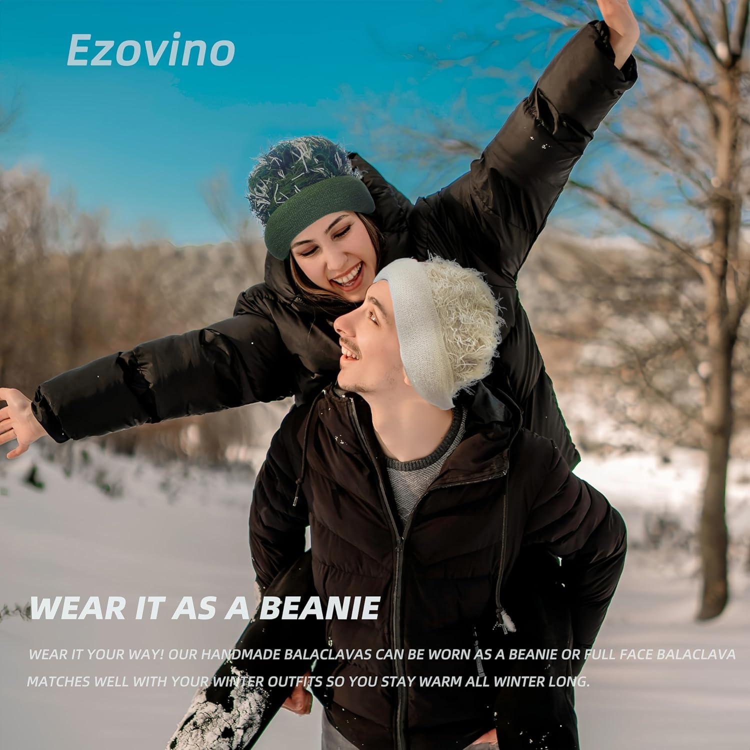 Máscara Balaclava Unisex Ezovino Beige Tejido Acrílico