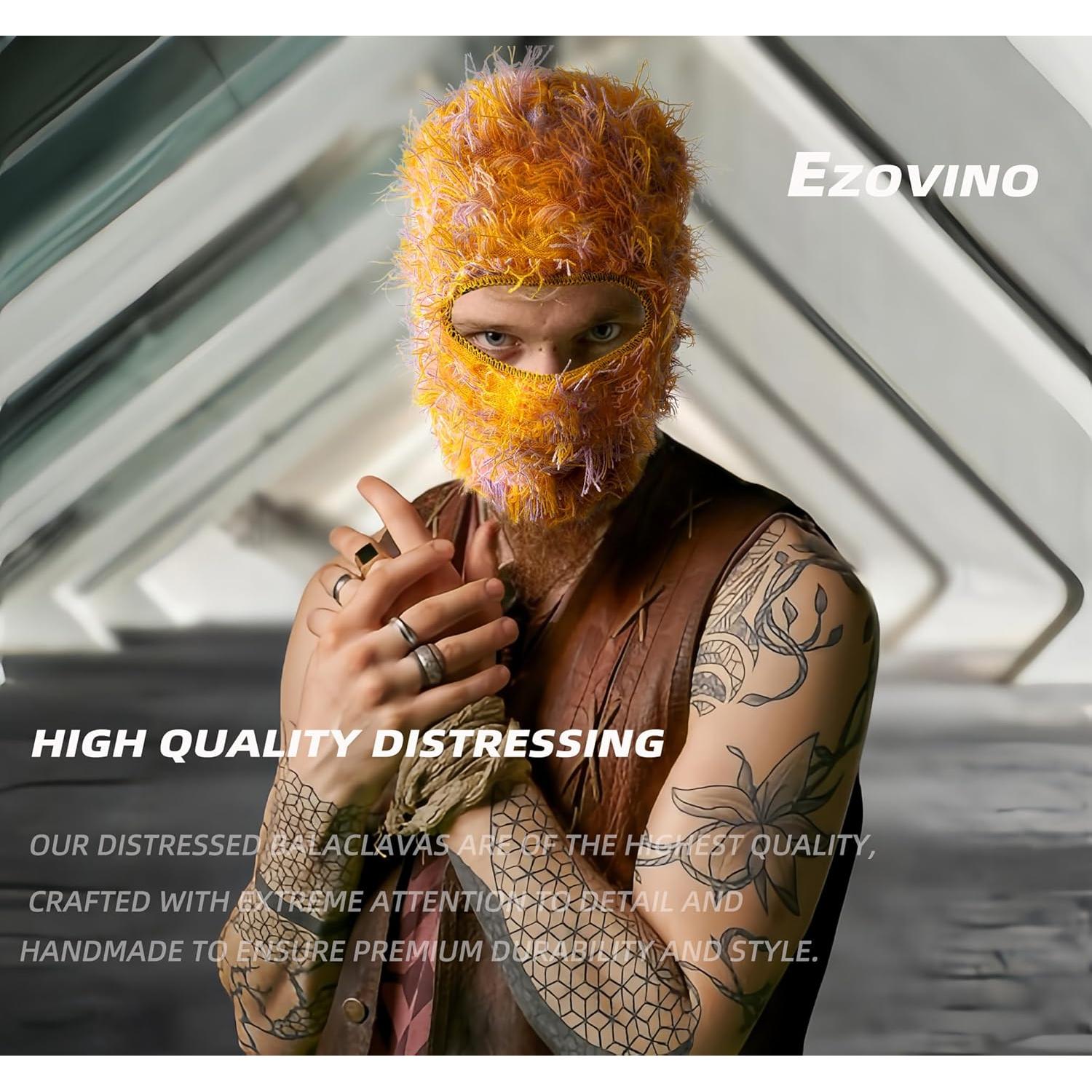 Máscara Balaclava Unisex Ezovino Beige Tejido Acrílico