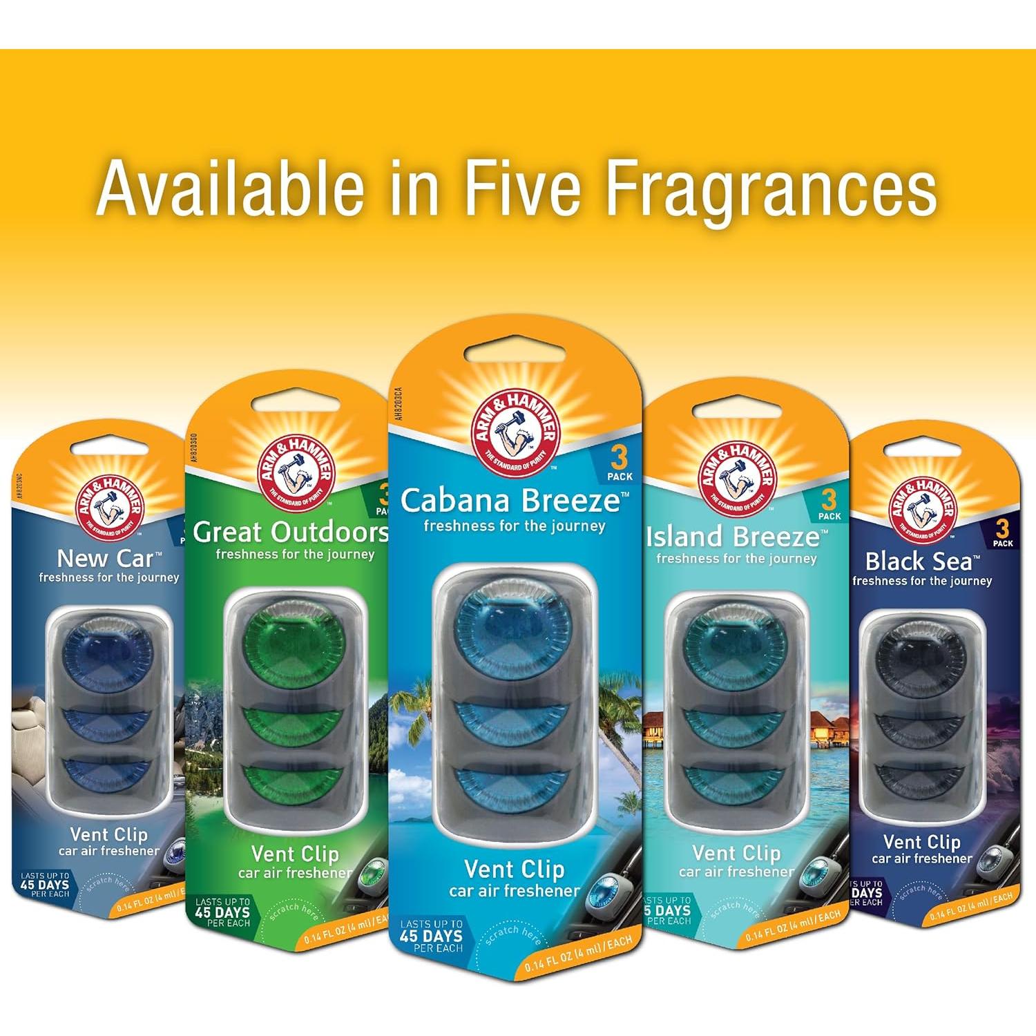 Ambientador de Auto Arm & Hammer Frescura Cabana Breeze - 4 Piezas