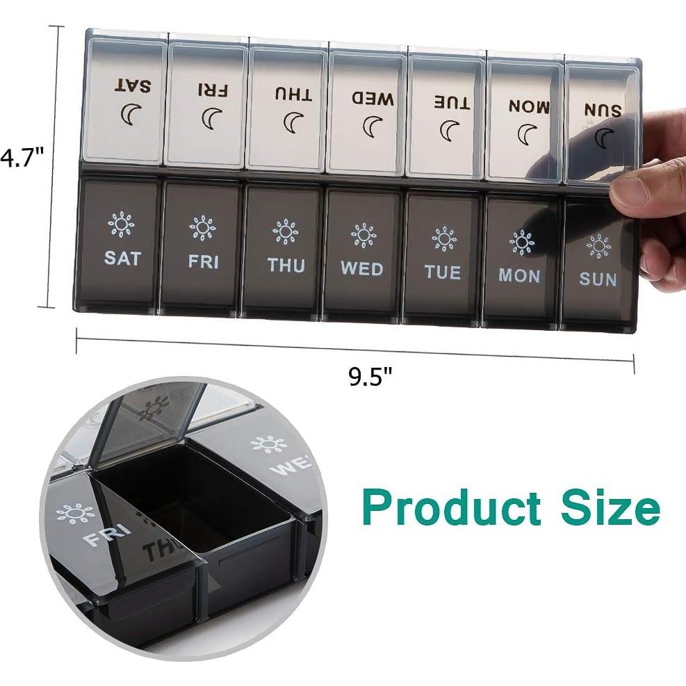Organizador de Pastillas Diario XL Newayflash 7 Días AM PM