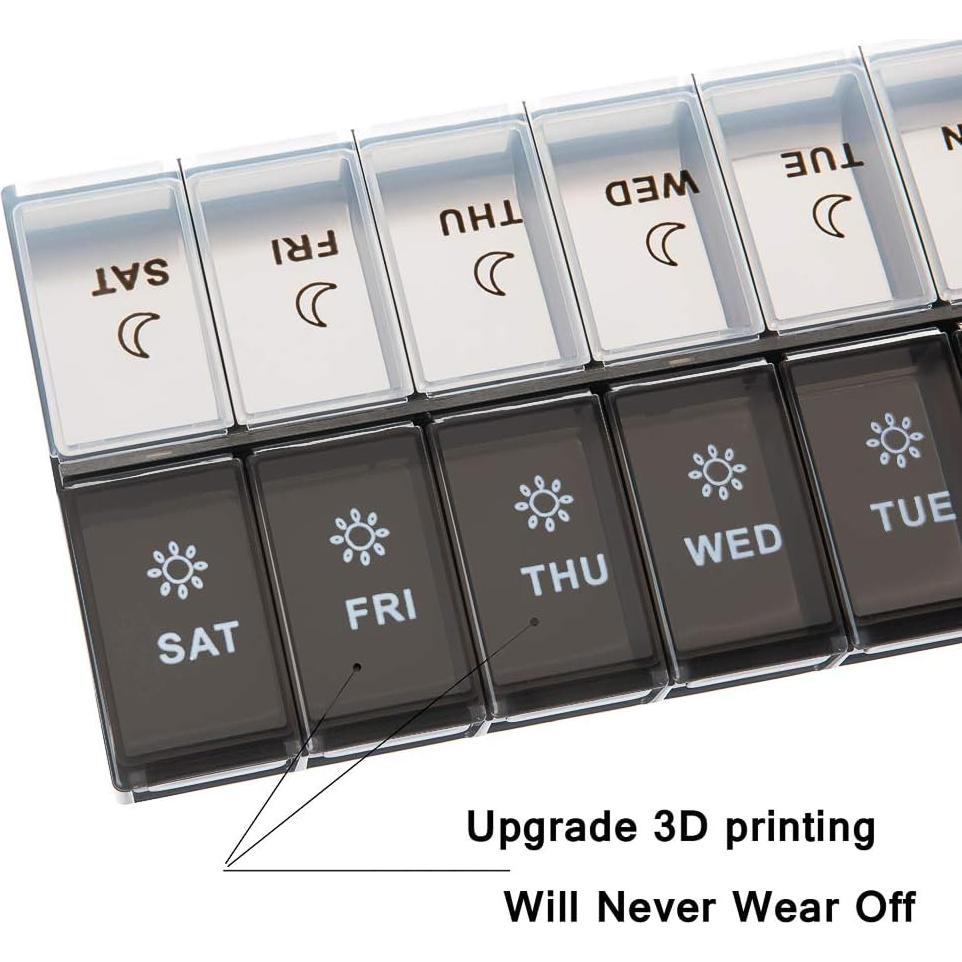 Organizador de Pastillas Diario XL Newayflash 7 Días AM PM