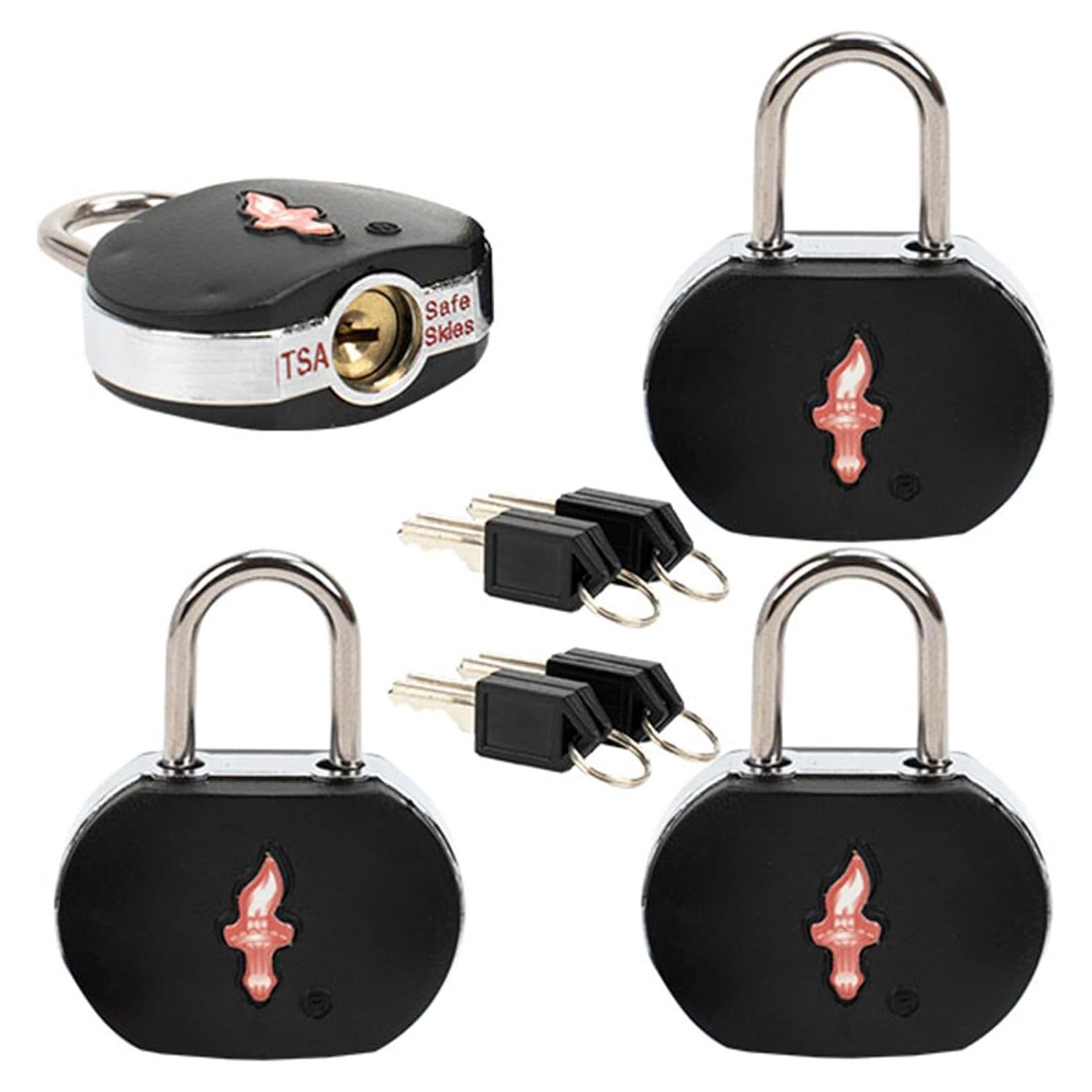 Juego de 4 Candados de Llave DUALCROWN Aprobados por TSA