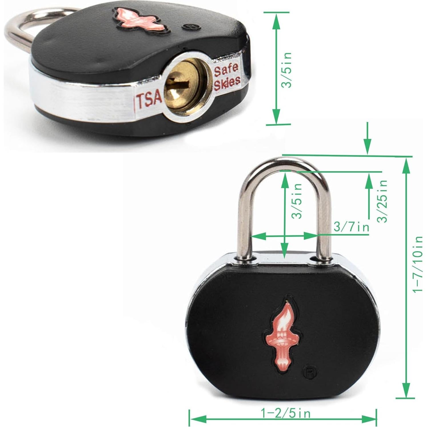 Juego de 4 Candados de Llave DUALCROWN Aprobados por TSA