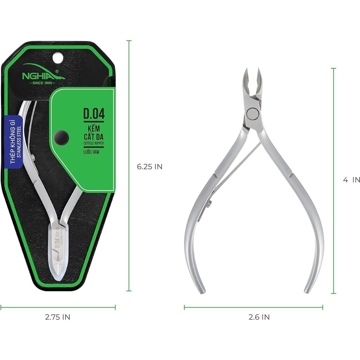 Cortaúñas NGHIA Acero Inoxidable Mandíbula 12 Ergonómico