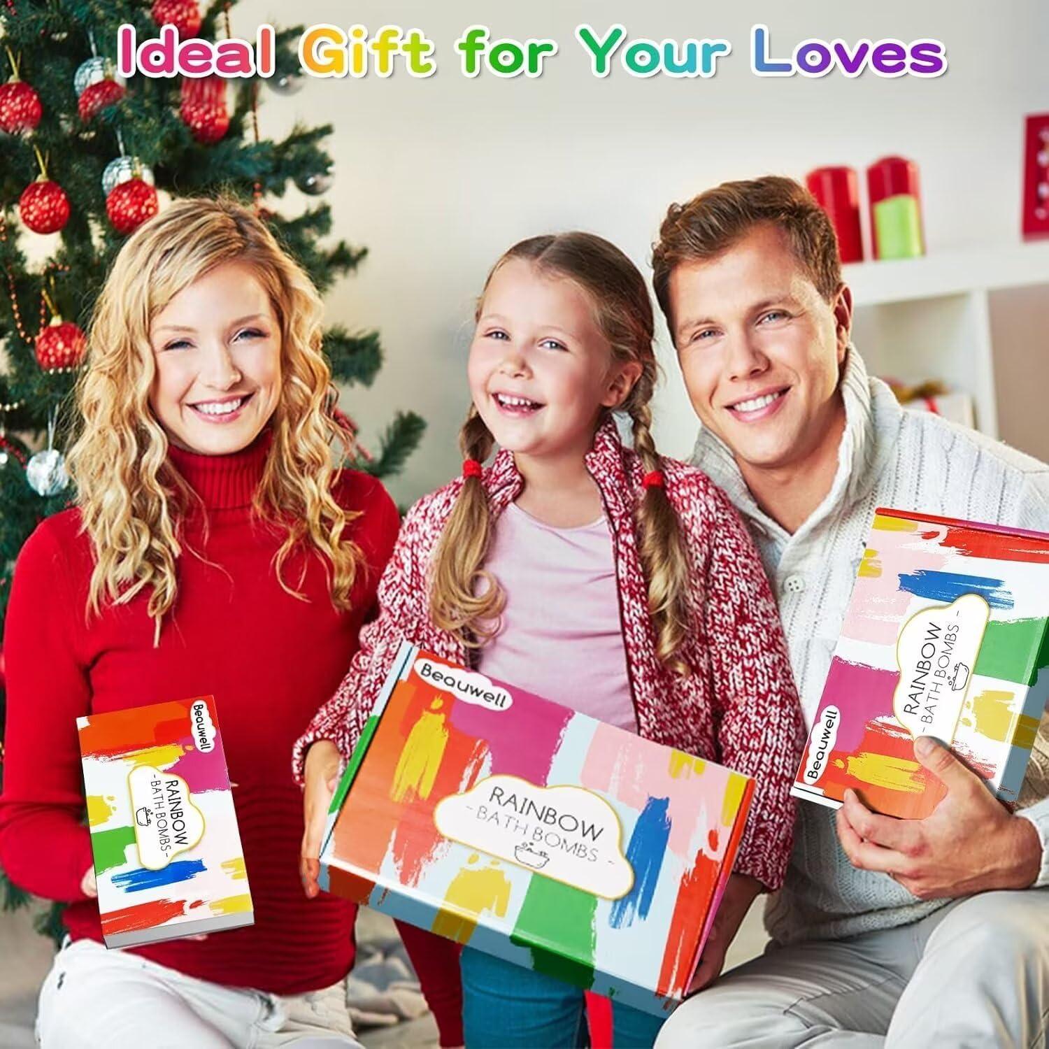 Juego de 4 Bombas de Baño Orgánicas Beauwell - Arcoíris