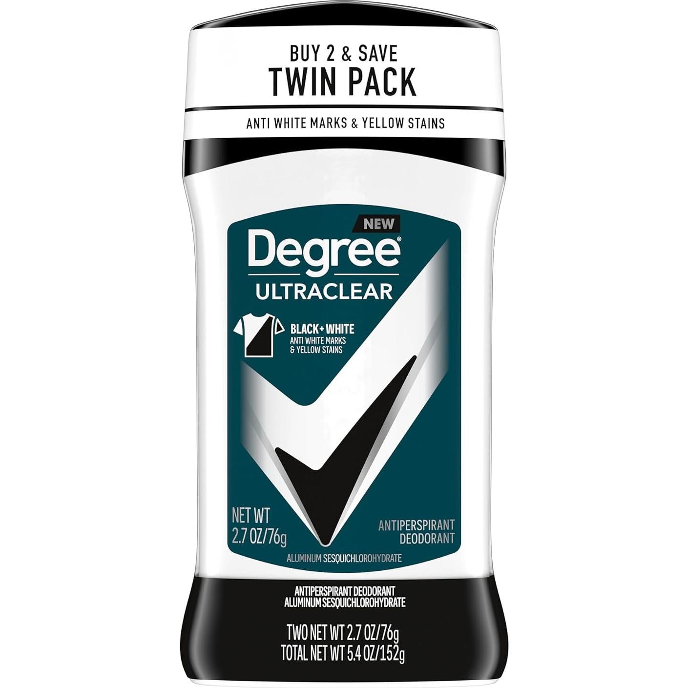 Degree Men UltraClear Antitranspirante 76.2 g x2 - Protección 72h