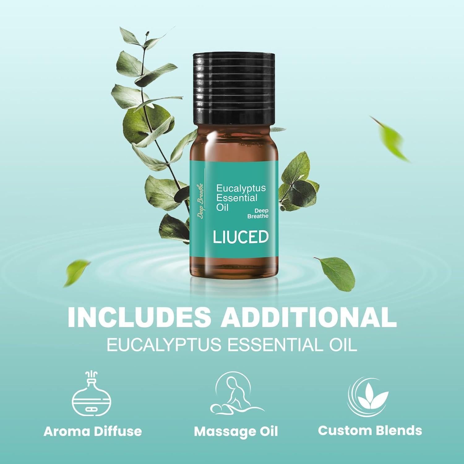 Set de Bombas de Ducha Aromaterapia LIUCED - Eucalipto y Menta, 14 Piezas + 5ml Aceite Esencial