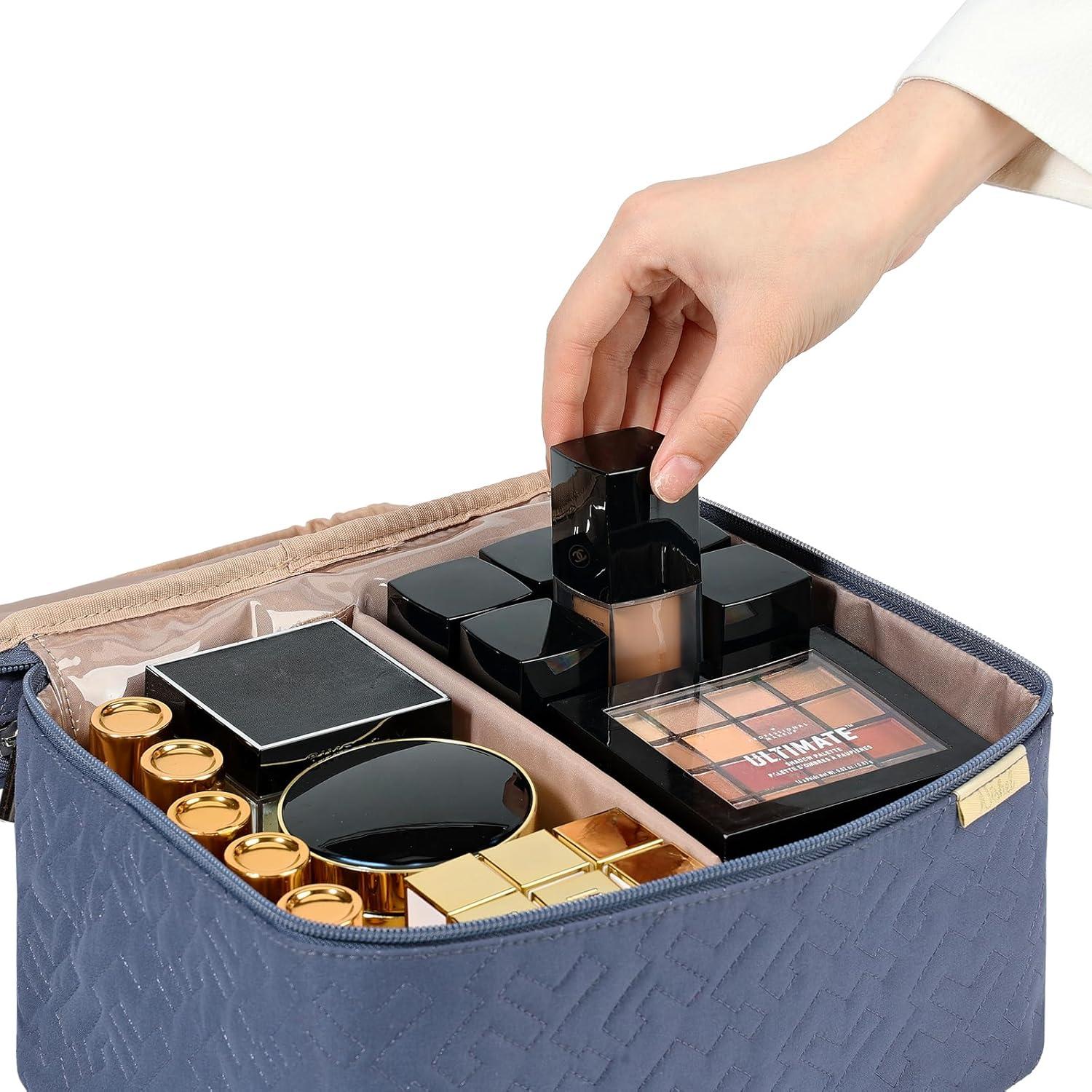 Bolsa de Maquillaje de Viaje NISHEL Grande Doble Capa Azul Egeo