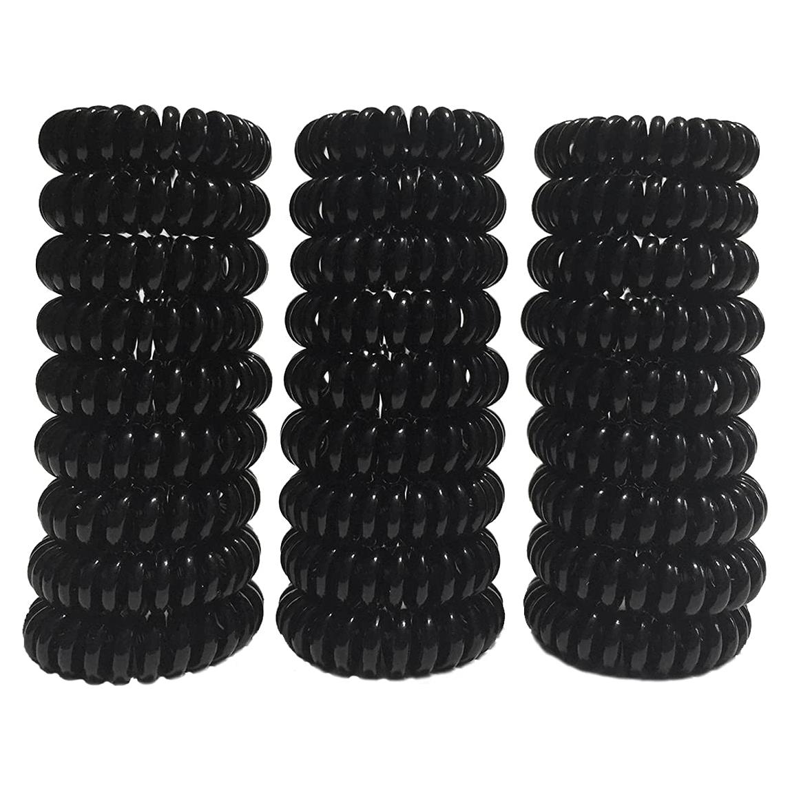 Coletas de Cabello RN BEAUTY, 27 Piezas Espirales Negras