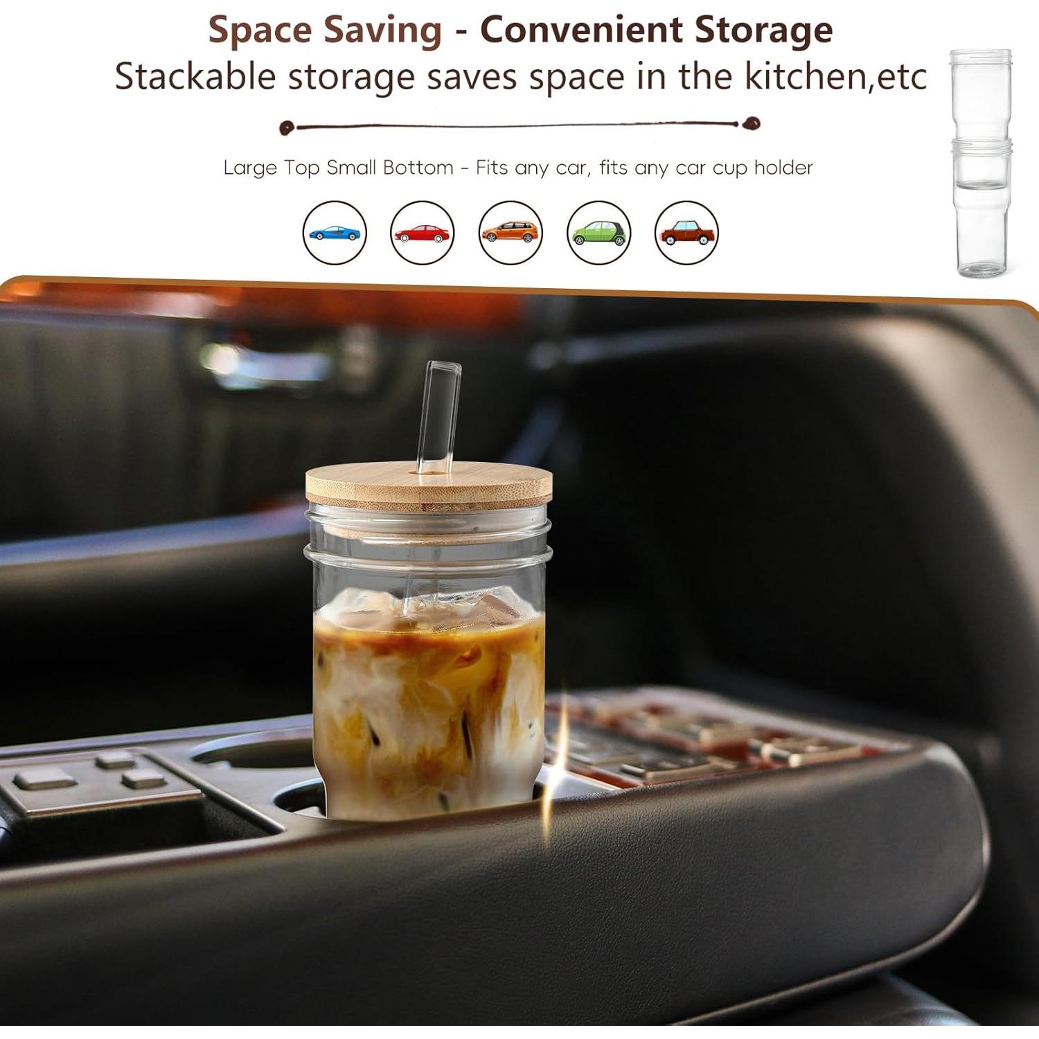 Tarros de Cristal Reutilizables DWTS DANWEITESI 24 oz - 4 Piezas