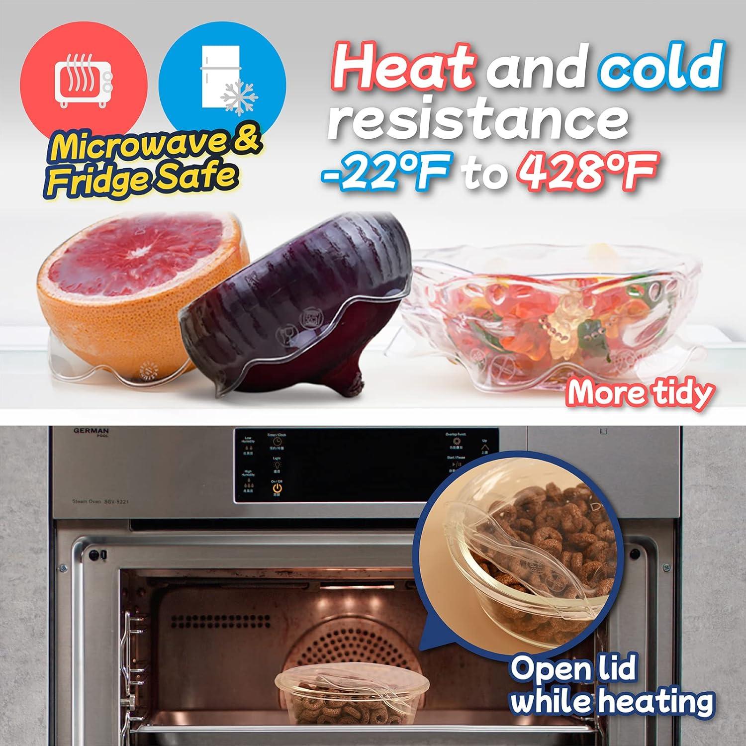 Tapa de Silicona DeliOne 10 Piezas para Alimentos - Apta Microondas