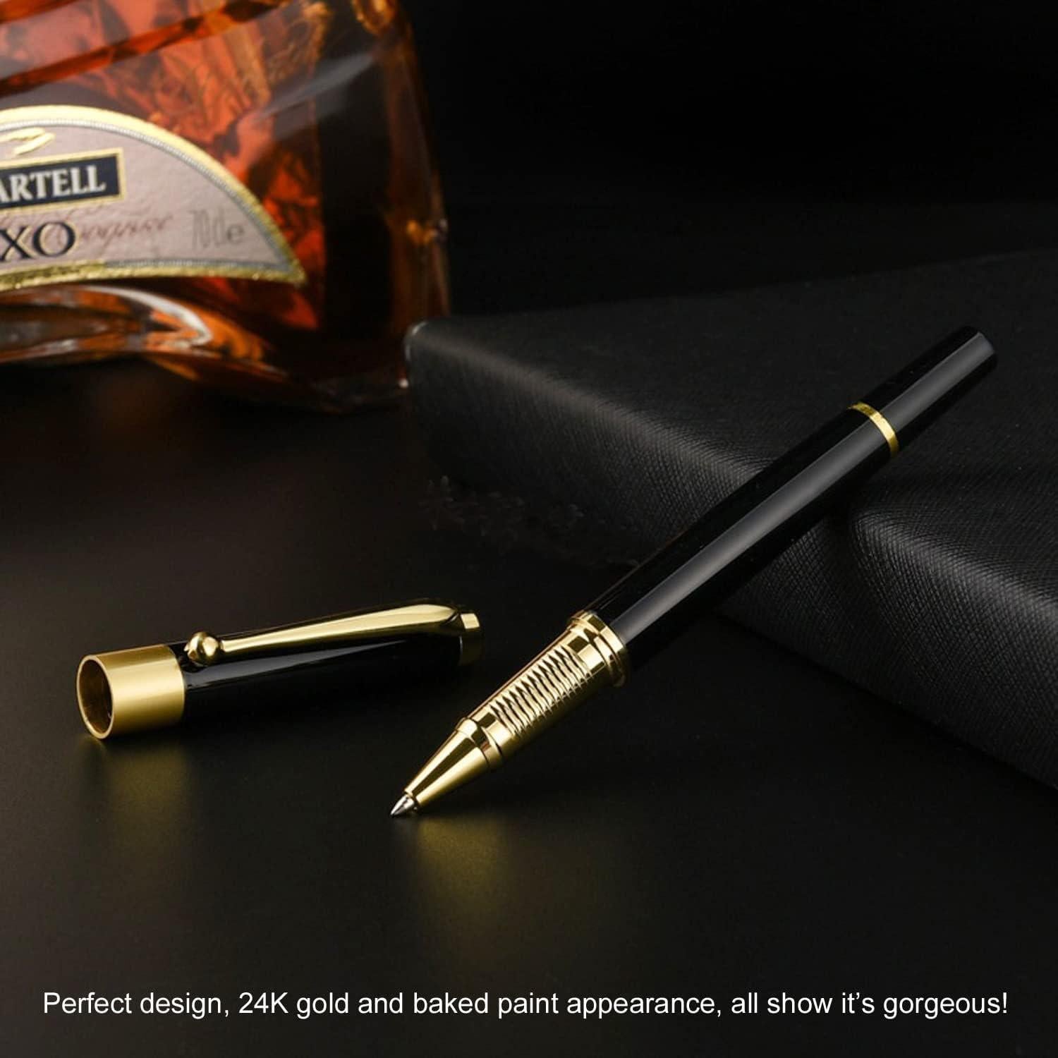 Set de Bolígrafos de Lujo YIVONKA - 2 Negros 0.5mm con Recargas