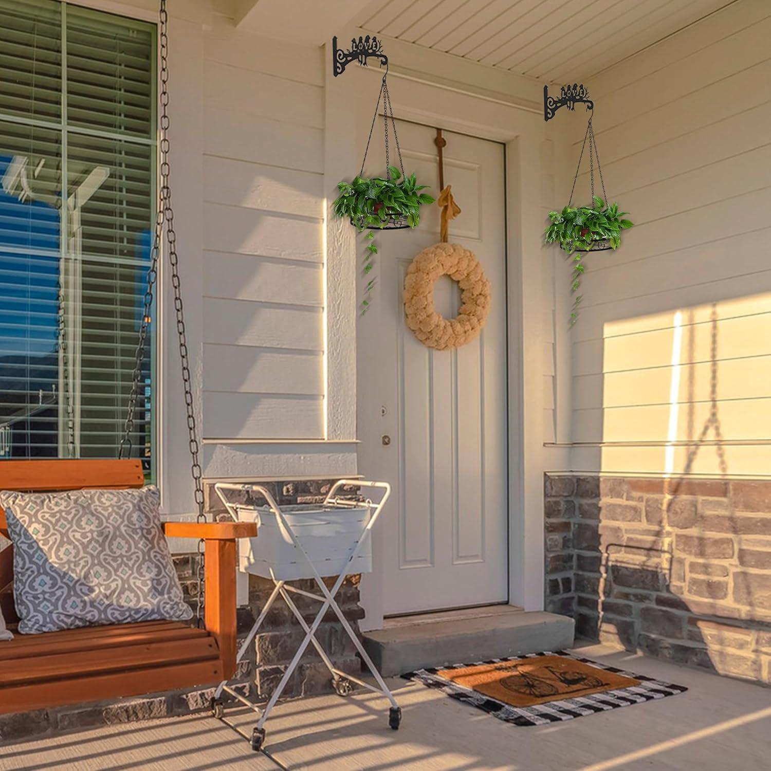 Macetas colgantes de metal Qiaomeiysp 2 piezas 66 cm