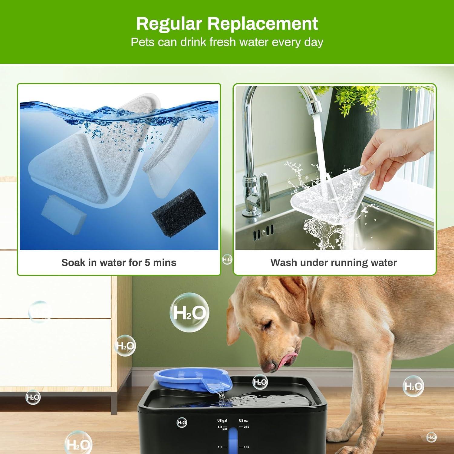 Paquete de 6 Filtros de Reemplazo Mukkela para Fuente de Agua 7L