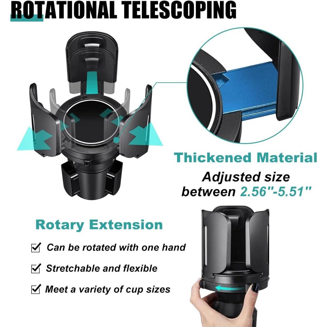 Expansor Soporte Tazas Auto GLSOWEE Ajustable 3.04 a 5.25"