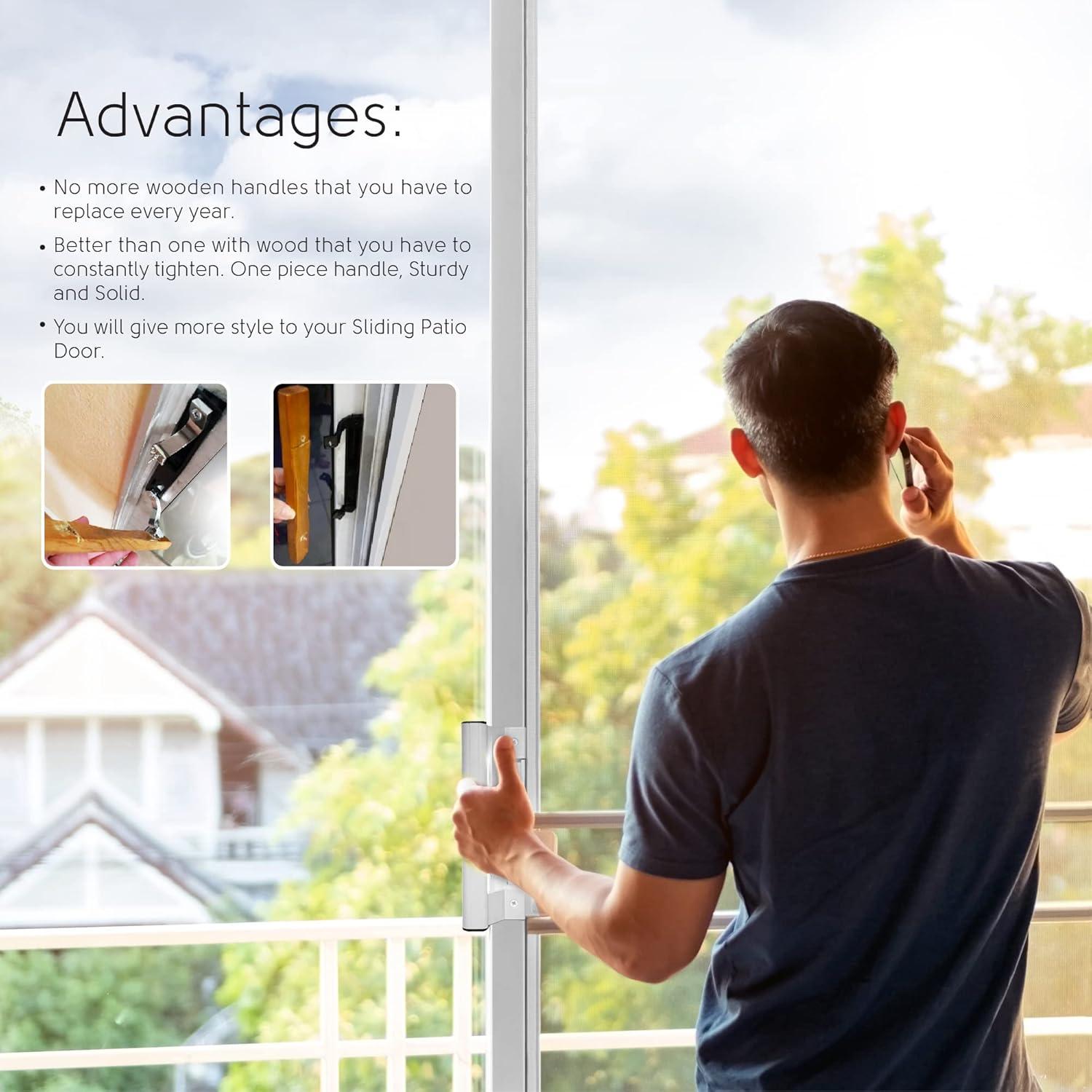 Juego de Manijas de Puerta Deslizante T-HAKEN Aluminio Blanco