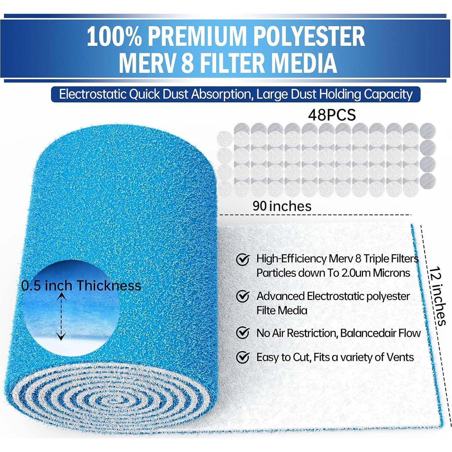 Filtros de Ventilación UBeesize 30.48x228.6 cm MERV 8