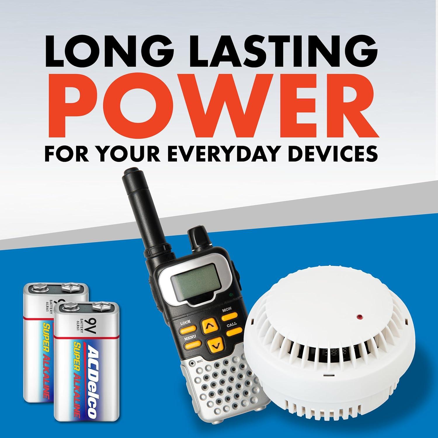 Baterías ACDelco Alcalinas 9V 4 Unidades - Vida Útil 7 Años