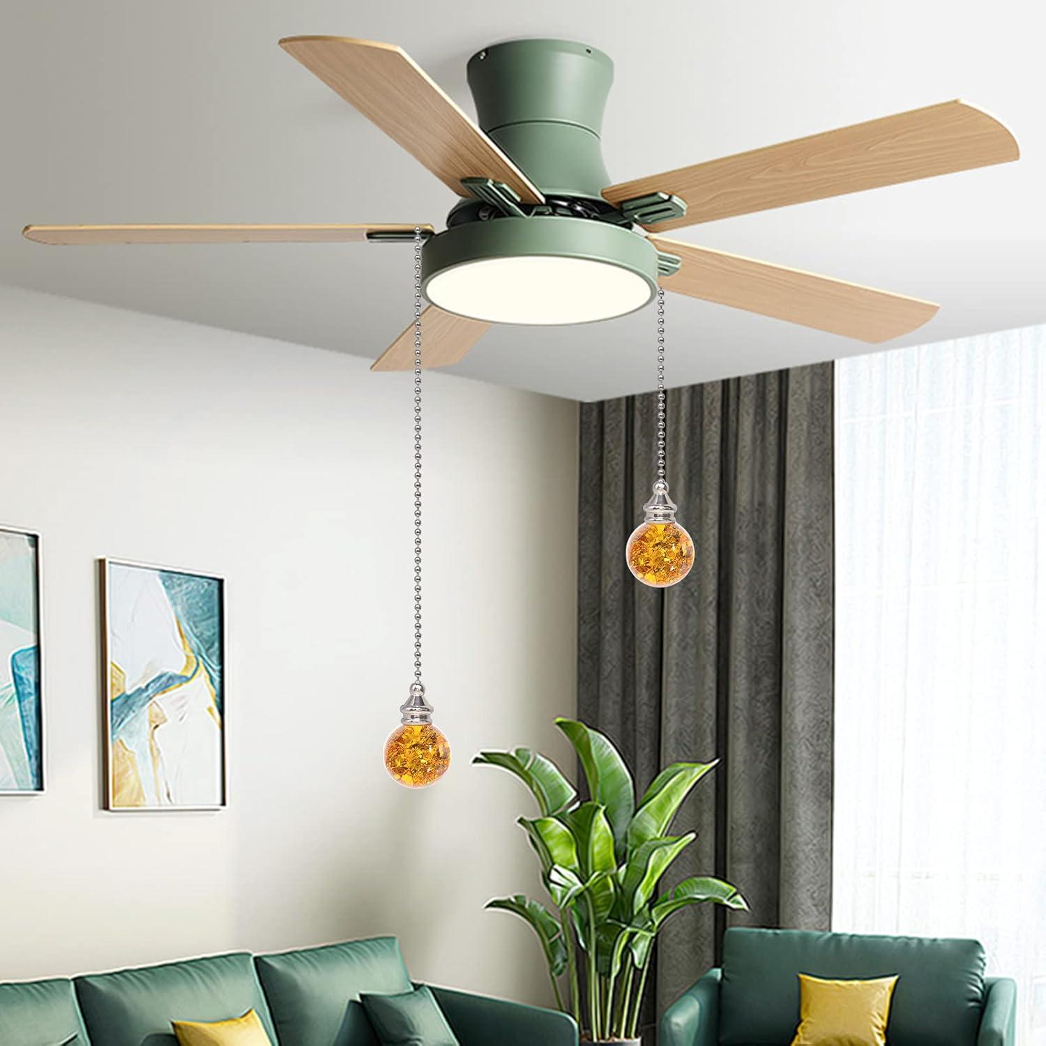 Cadena de Tirar de Cristal Ámbar con Esfera de Hielo 50cm