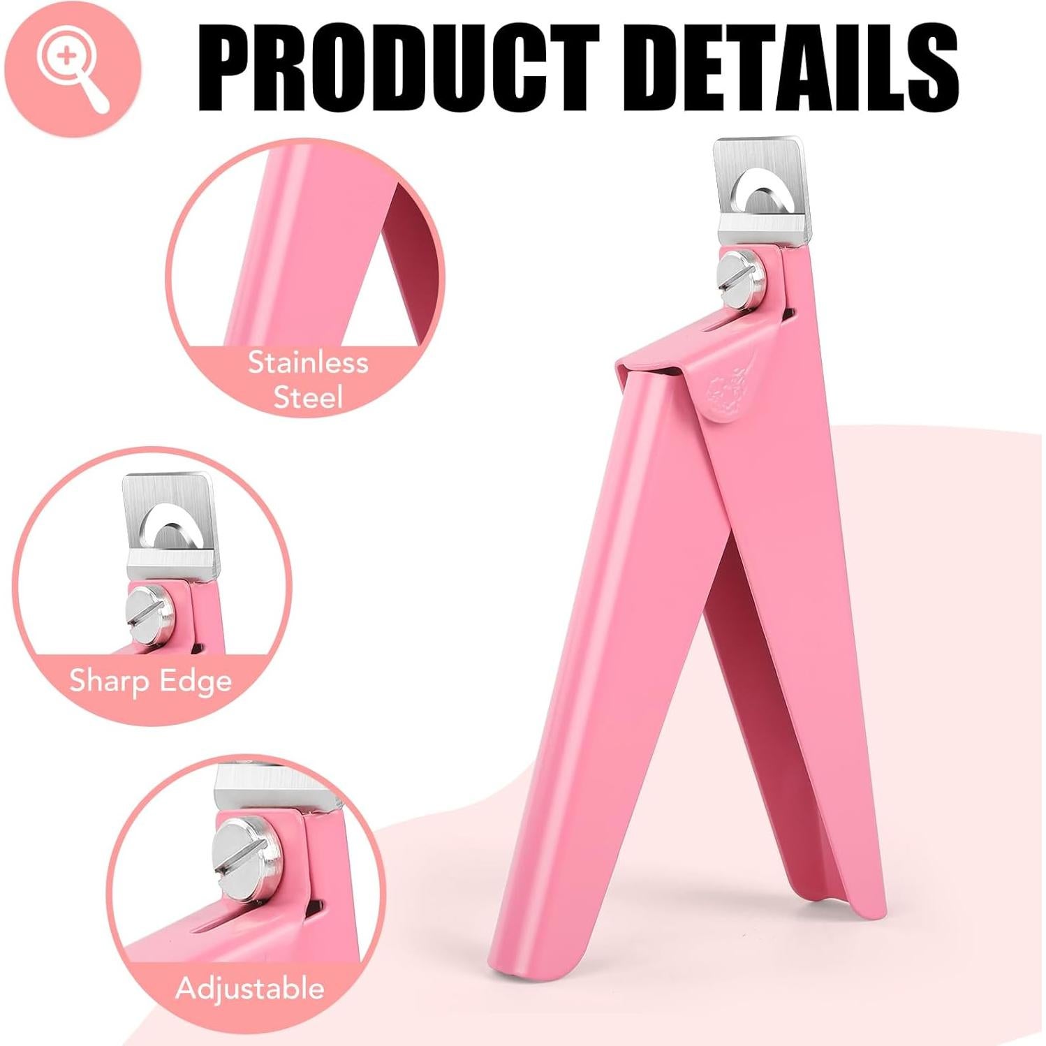 Cortauñas Falsos con Imán MEJOR ELECCIÓN Rosa Bebé 12x6.9cm