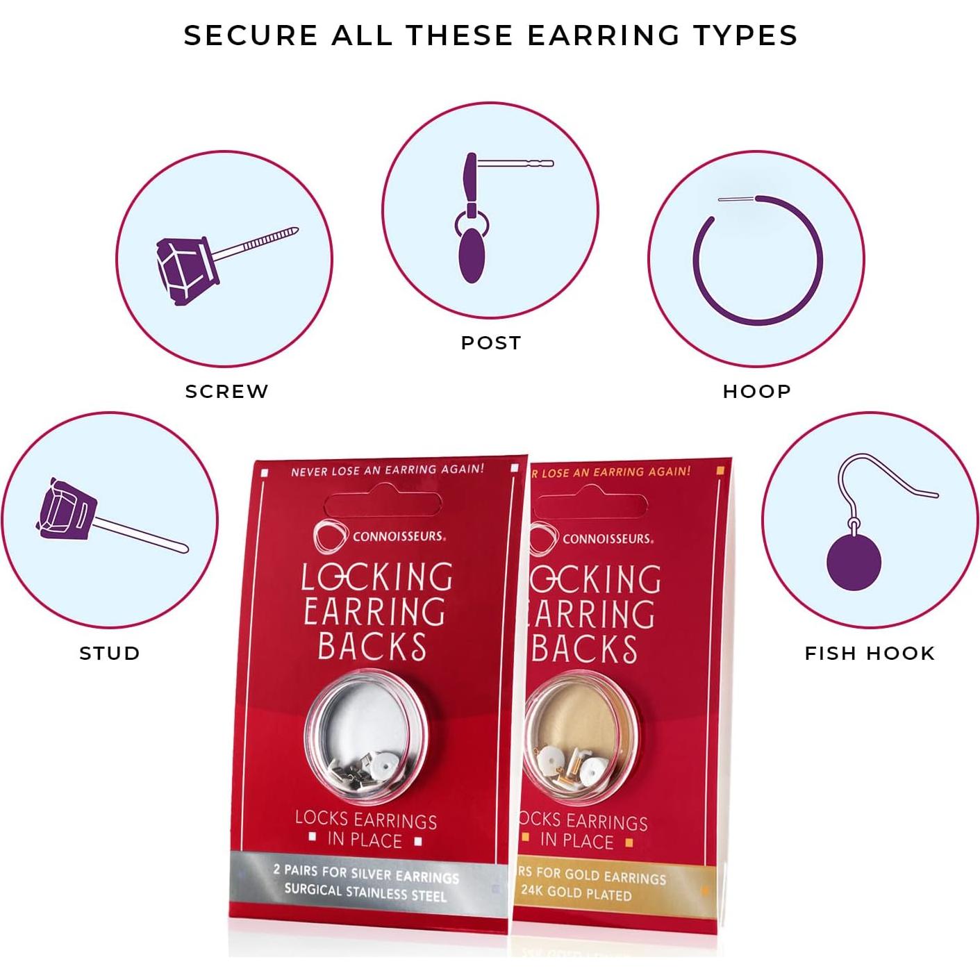 Sujetadores Hipoalergénicos para Pendientes Connoisseurs - Paquete de Oro y Plata