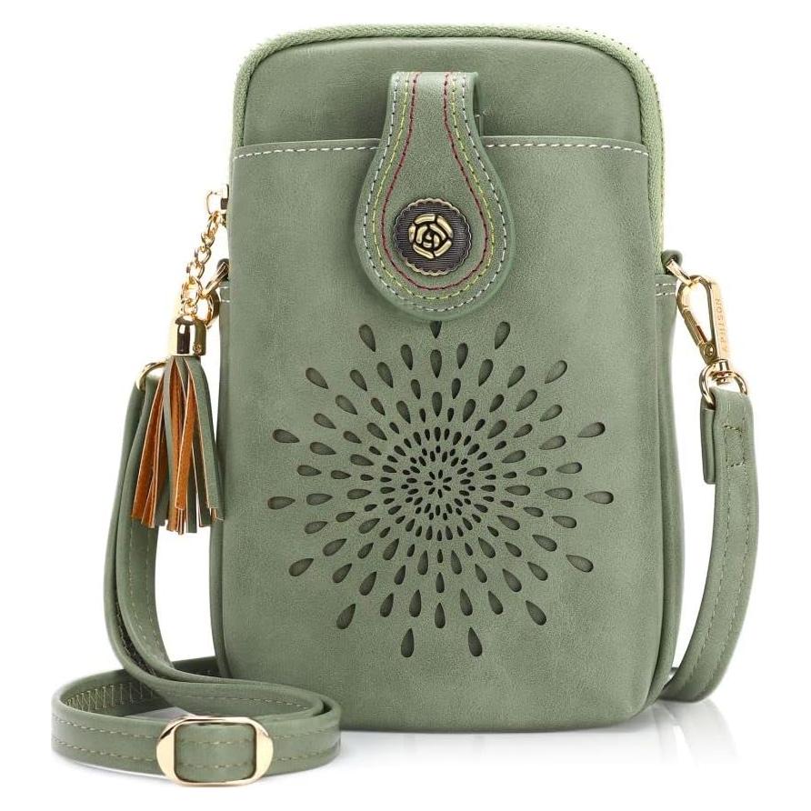 Bolso Cruzado APHISON para Mujeres con Borlas y 3 Bolsillos