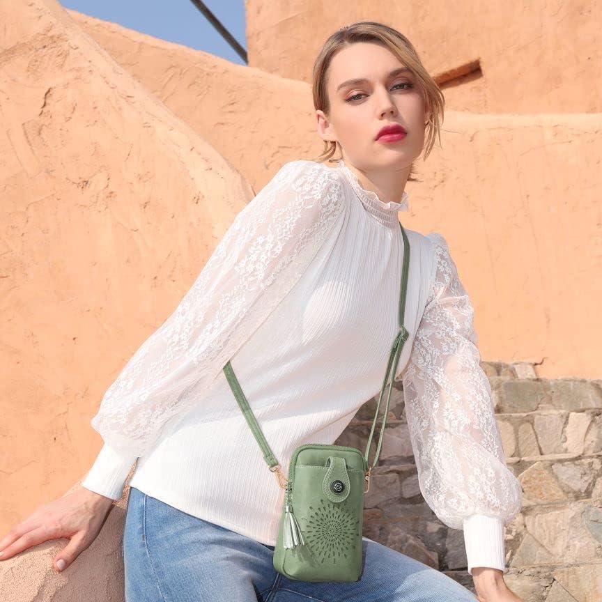 Bolso Cruzado APHISON para Mujeres con Borlas y 3 Bolsillos
