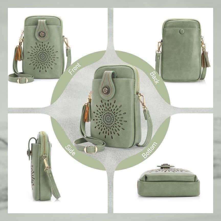 Bolso Cruzado APHISON para Mujeres con Borlas y 3 Bolsillos