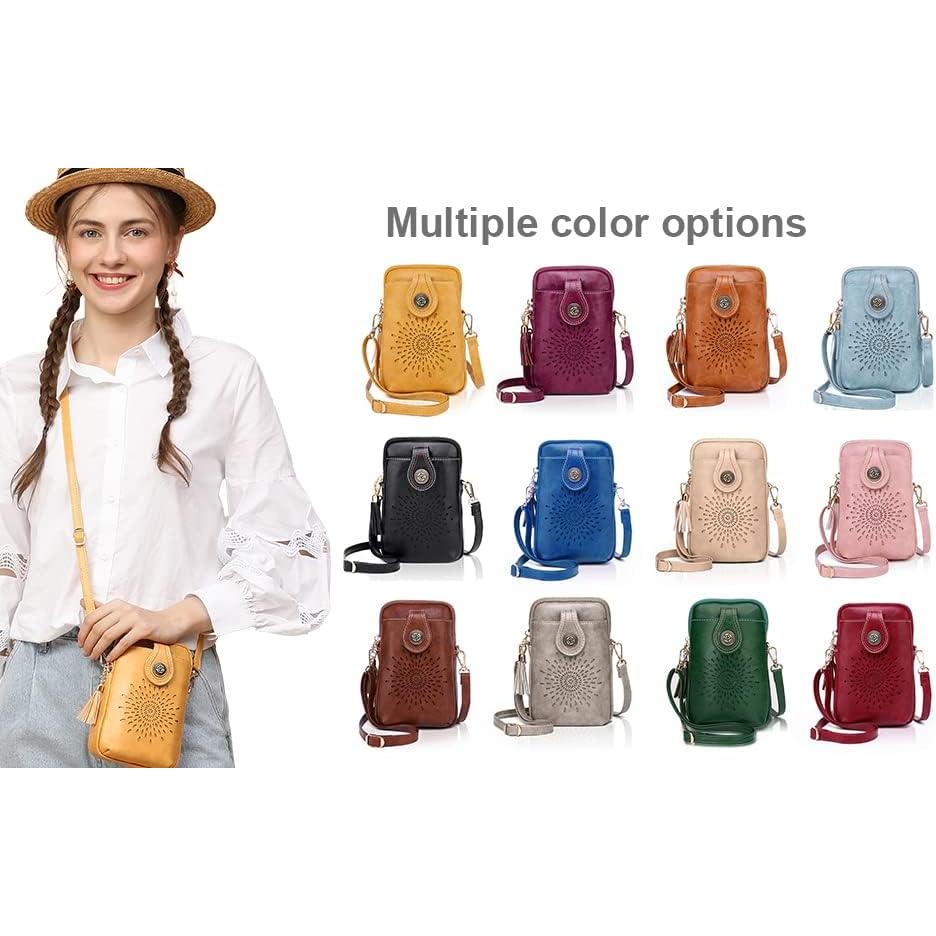 Bolso Cruzado APHISON para Mujeres con Borlas y 3 Bolsillos