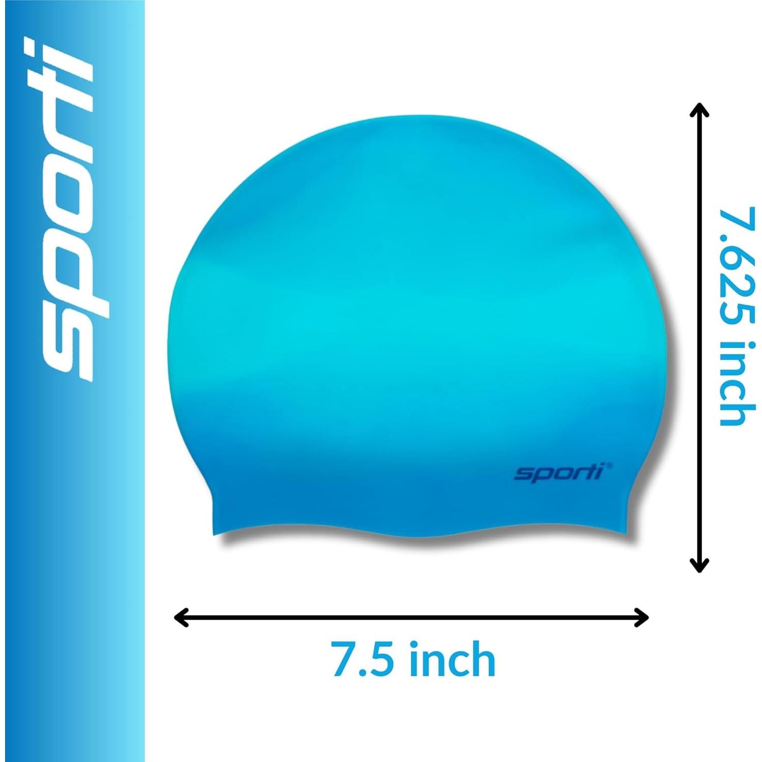 Gorro de natación de silicona Sporti unisex Aqua/Multi 19.37cm