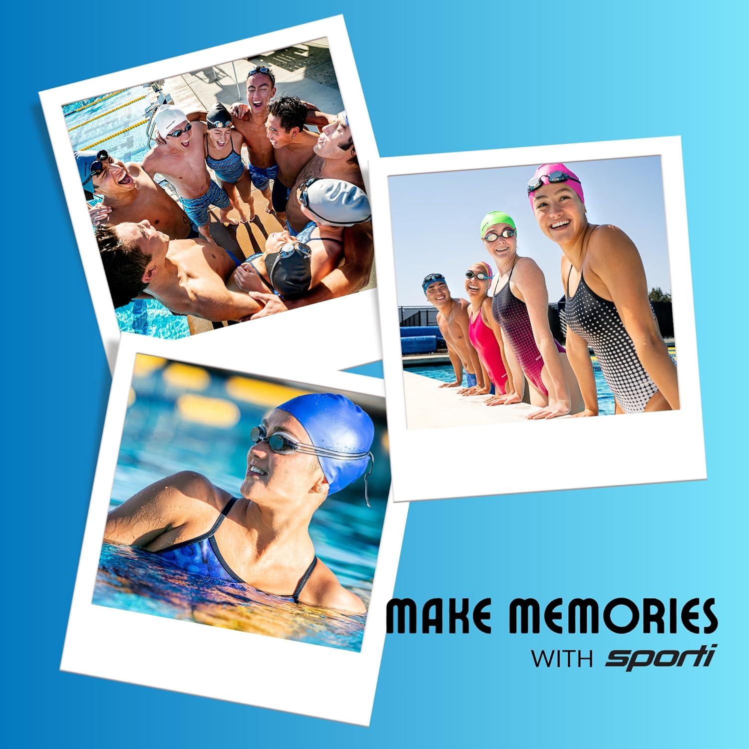 Gorro de natación de silicona Sporti unisex Aqua/Multi 19.37cm