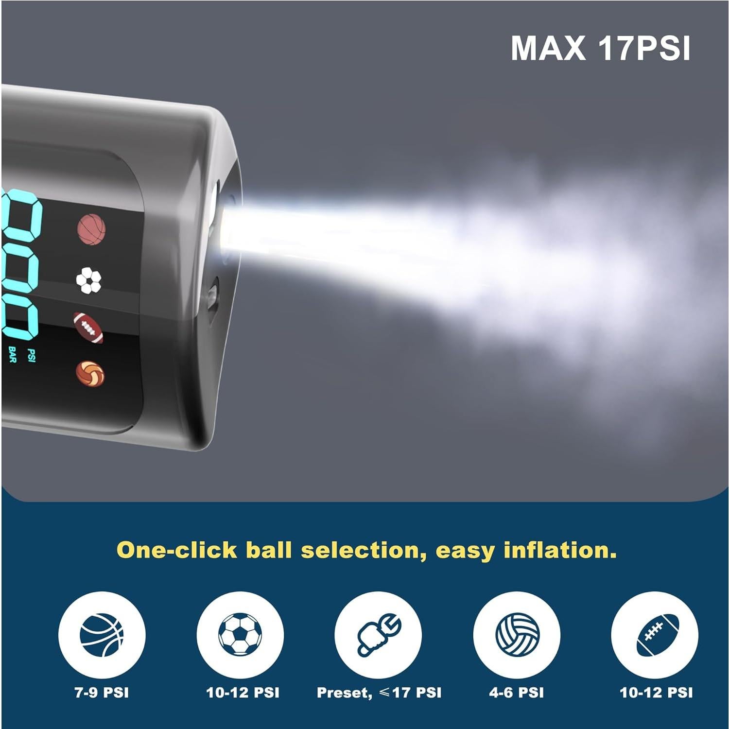 Bomba de Pelotas Eléctrica HDNNC A8 con 4 Agujas y Manguera