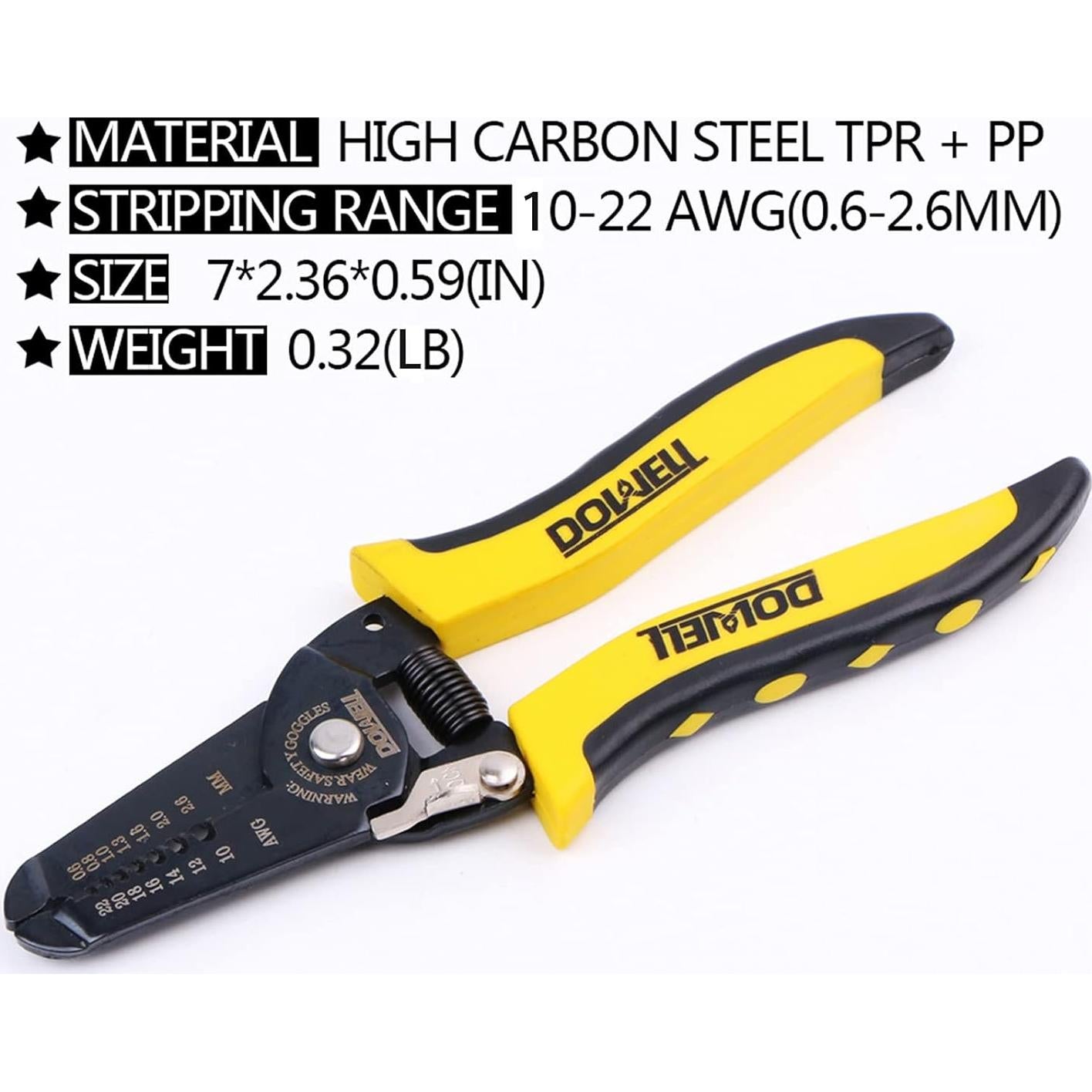 DOWELL Herramienta Desforradora y Cortadora de Alambre 10-22 AWG