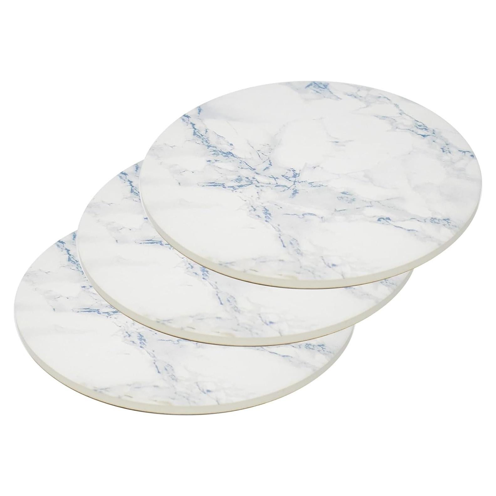 Set de 3 Trivetes de Cerámica WDZZHOT 20 cm Mármol Azul