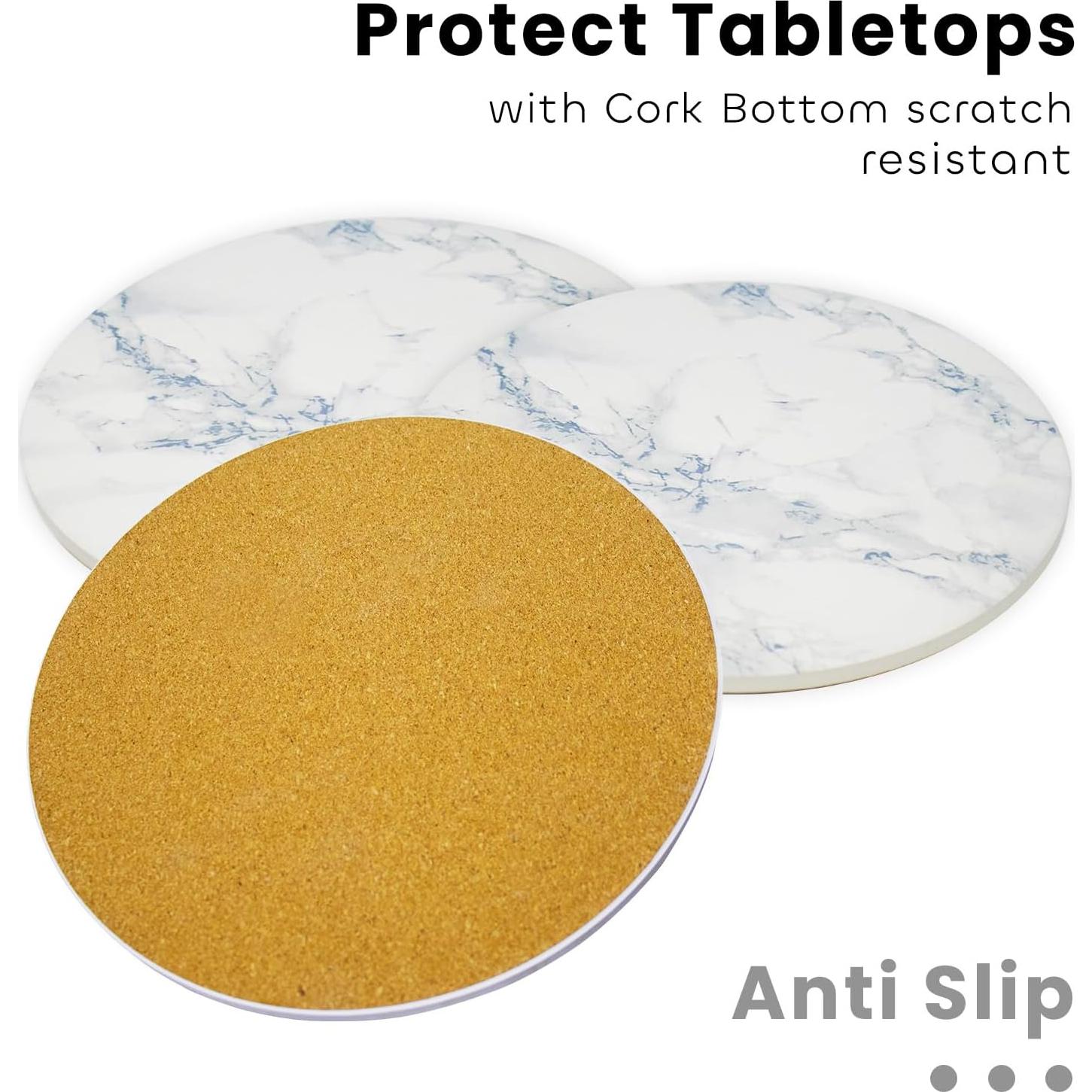 Set de 3 Trivetes de Cerámica WDZZHOT 20 cm Mármol Azul