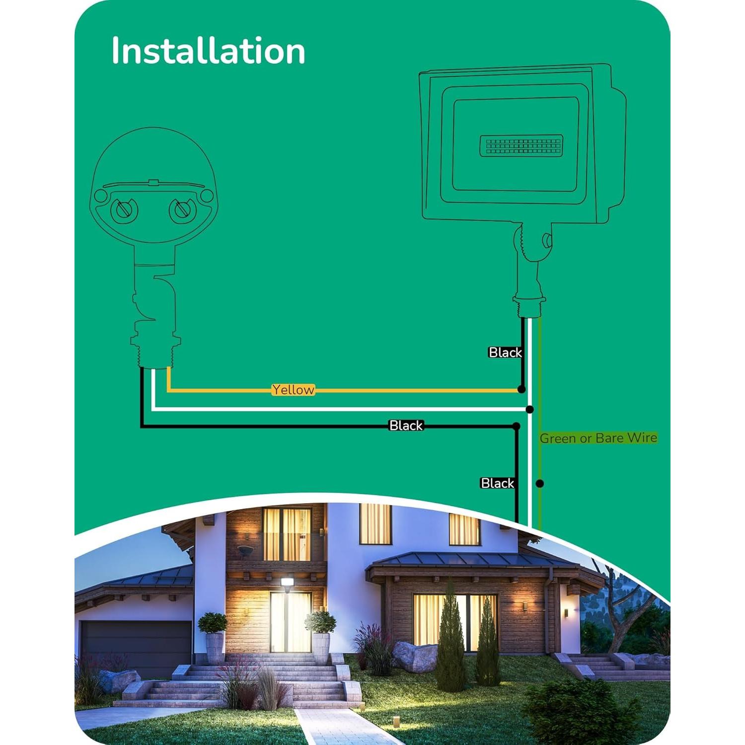 Sensor de Movimiento EDISHINE 180° Ajustable 18.3m Negro