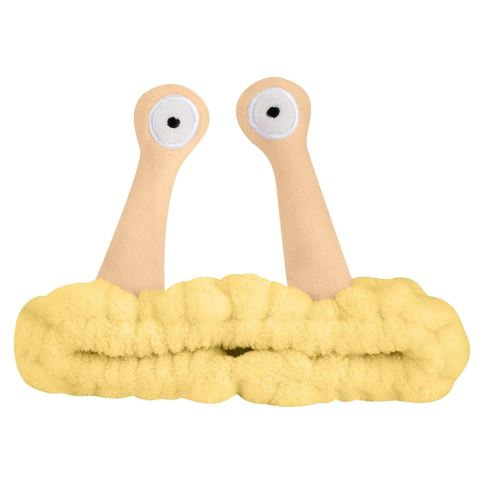 Diadema Elástica Jowmoy Caracol Amarillo para Maquillaje