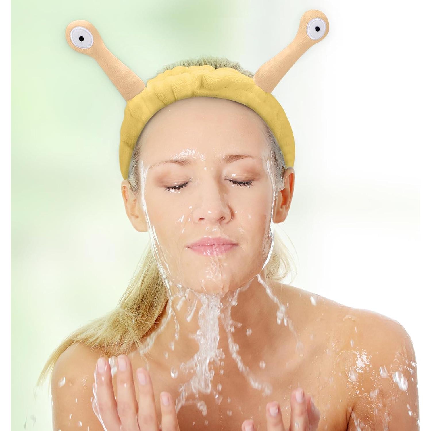 Diadema Elástica Jowmoy Caracol Amarillo para Maquillaje