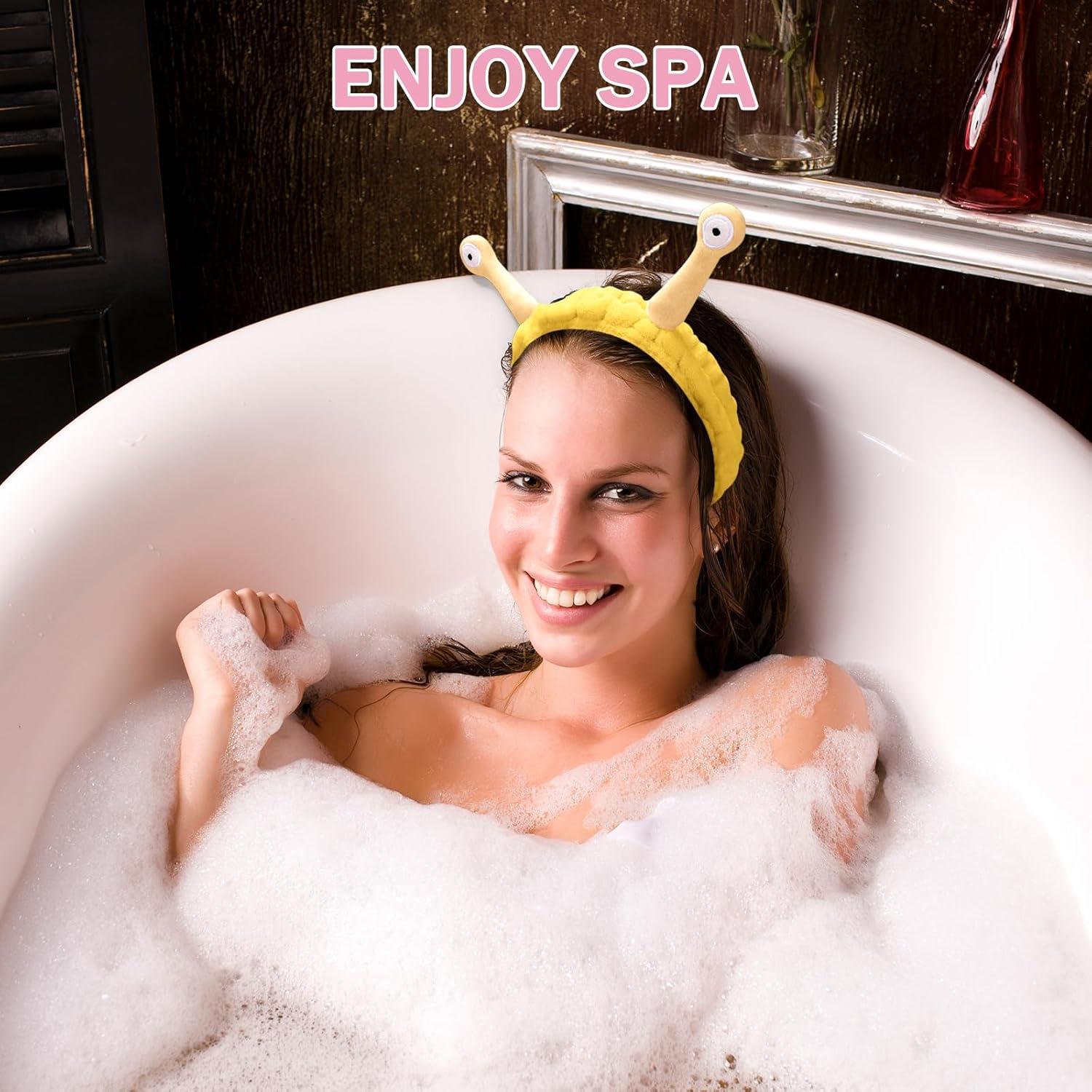 Diadema Elástica Jowmoy Caracol Amarillo para Maquillaje