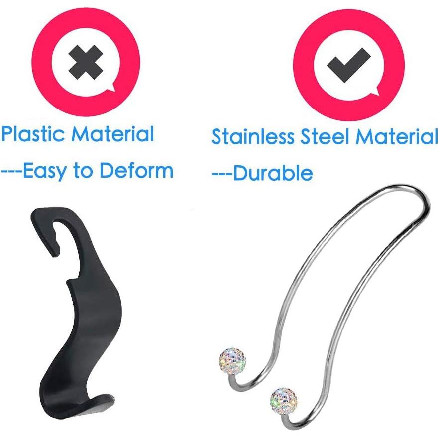 Ganchos de Cabecera SAVORI para Auto - 2 Piezas Brillantes